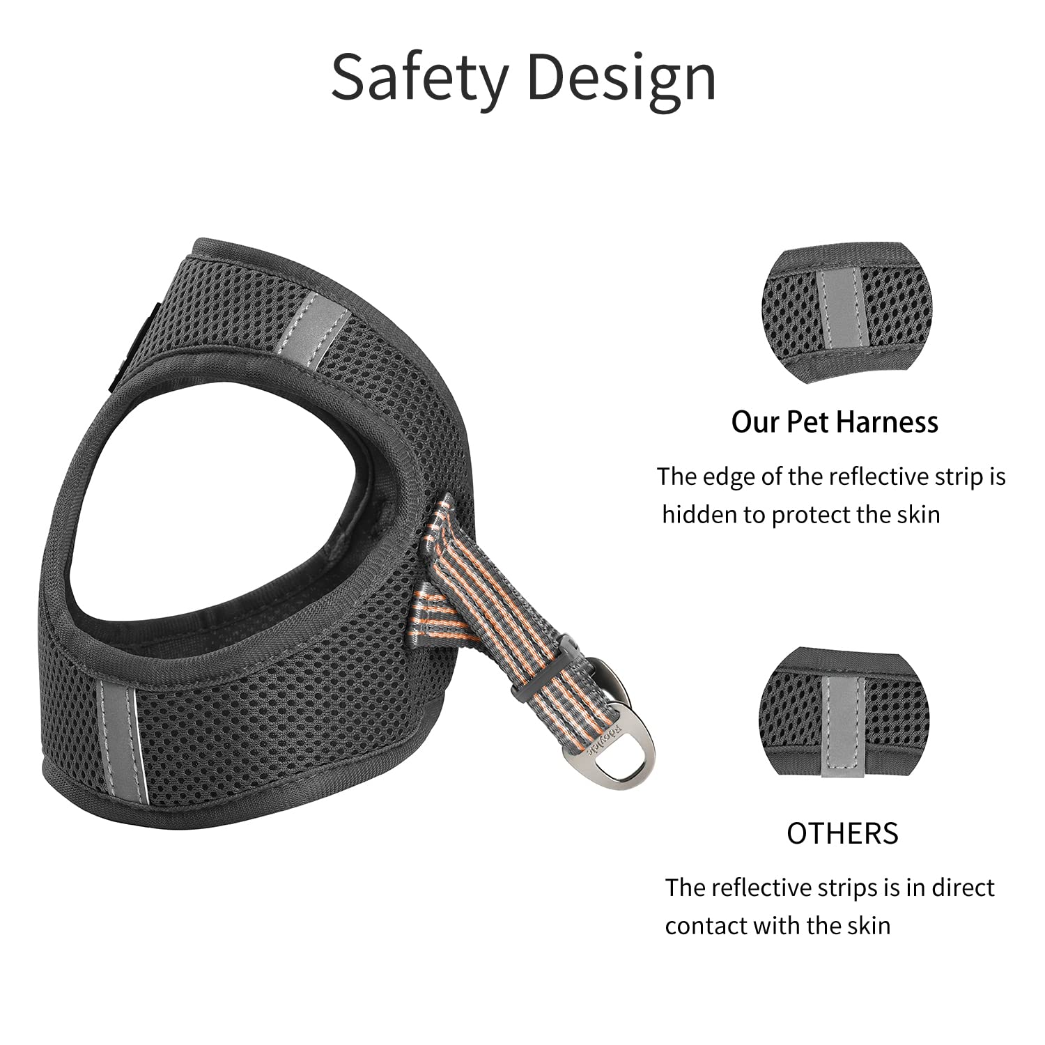Balaynor Cat Harness And Leash For Walking Escape Proof, Adjustable Soft Grey Xs Chest: 11 - 12Inch