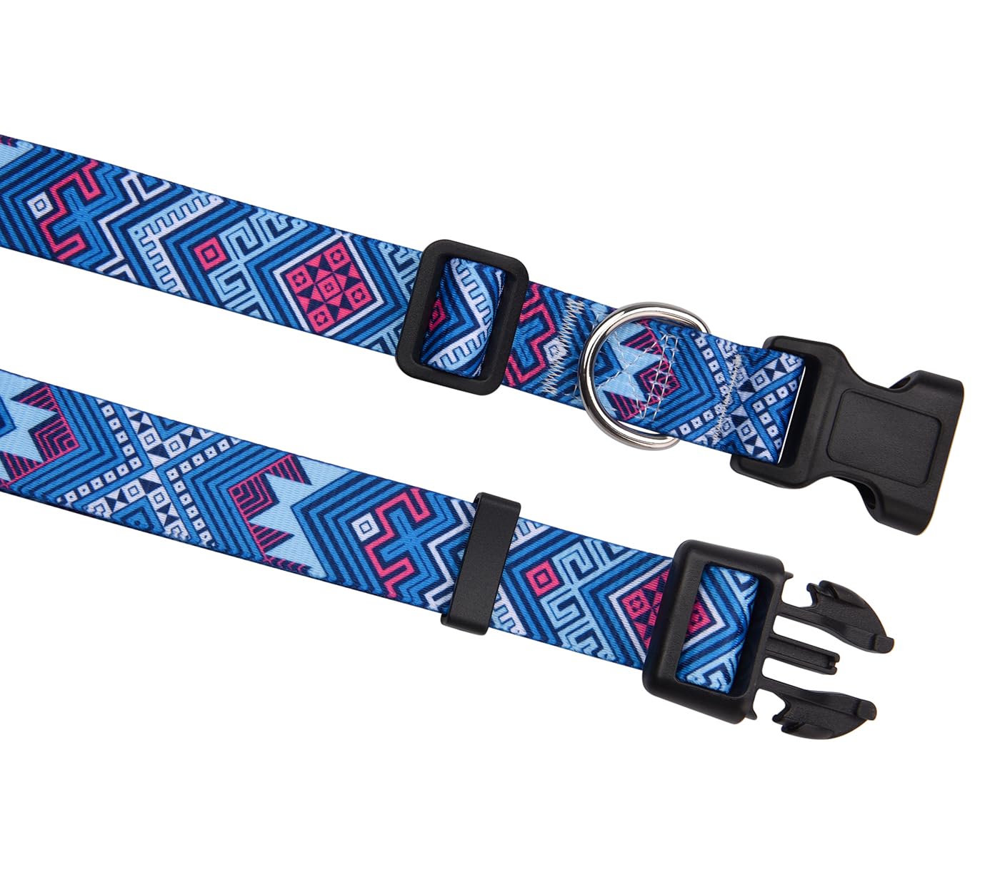 Mihqy Dog Collar With Bohemia Floral Tribal Geometric Patterns - Soft Ethnic Style Collar Adjustable For Small Medium Large Dogs(Blue Ethnic Style,S)