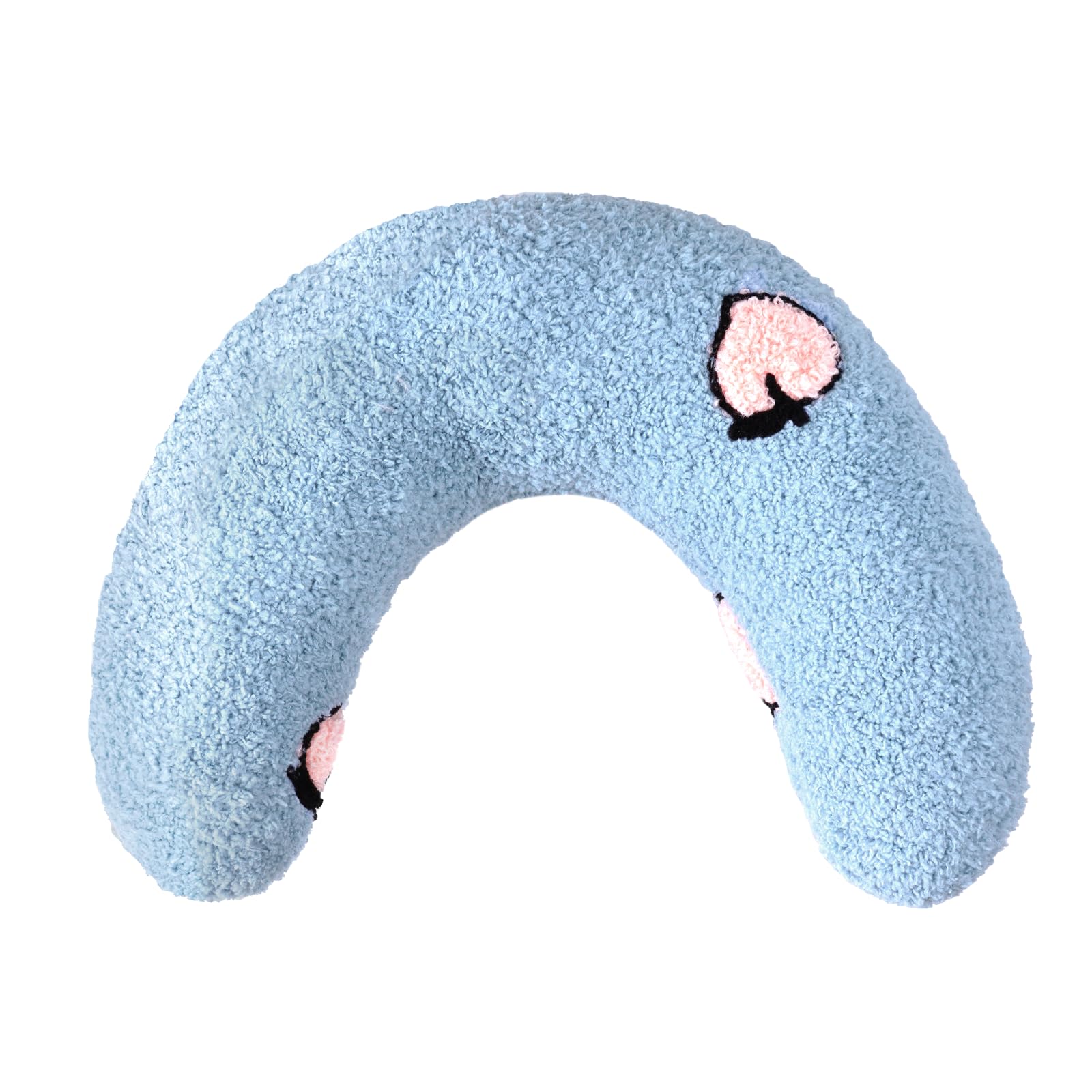 Lystaii Cat Pillow for Indoor Pet Cat Dog Calming Pillow Soft Fluffy Cat Bed Pillow Dog Neck Pillow Pet Toy Half Donut Anxiety R