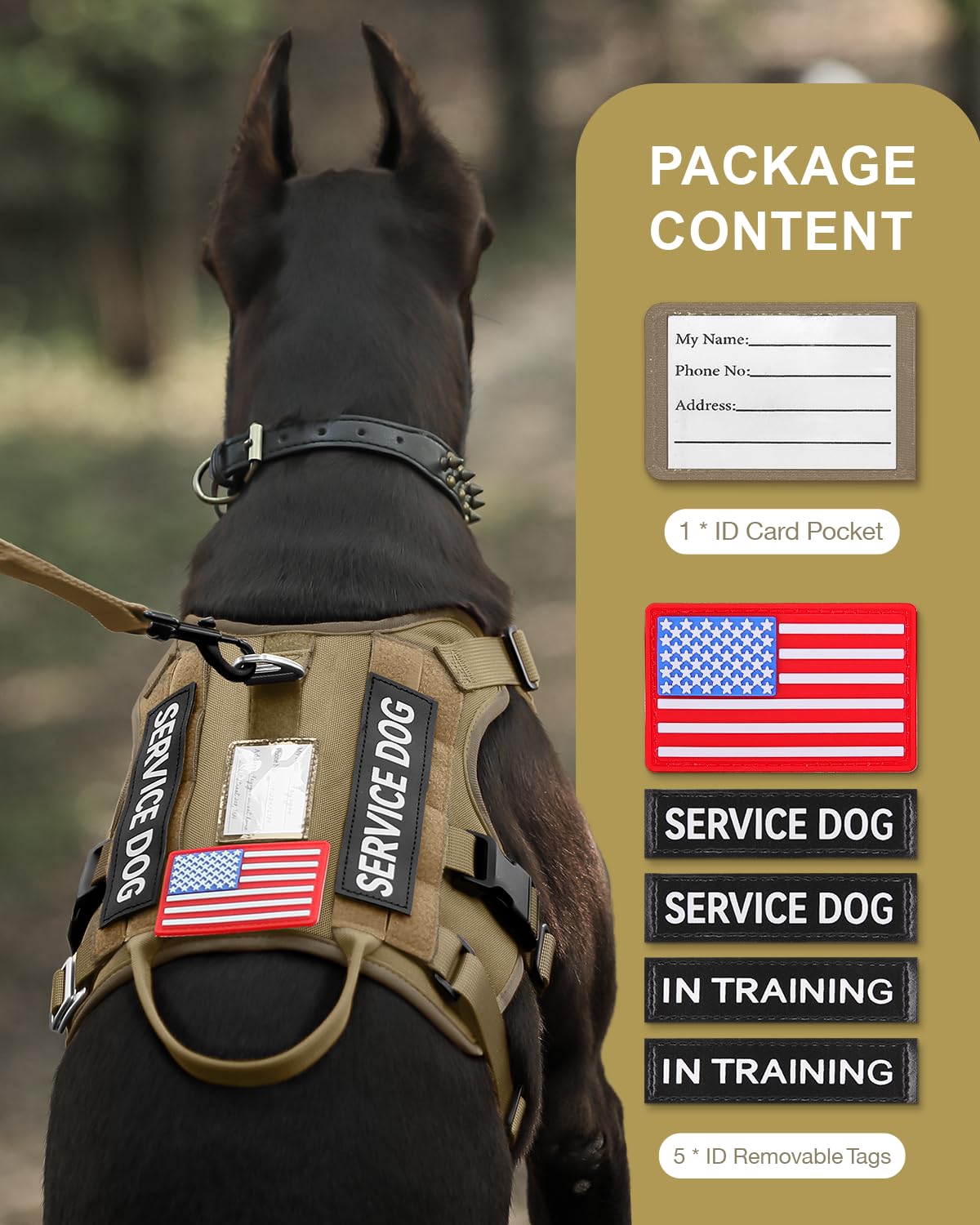 FAYOGOO Tactical Dog Harness for Medium Dog - Mesh Breathable Dog Harness Escape Proof with Handle - No Pull Military Service Do
