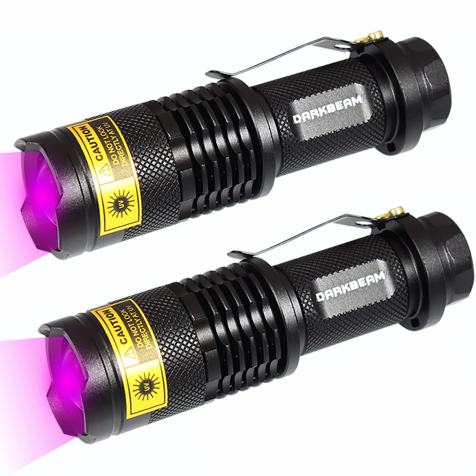 DARKBEAM UV 395nm Flashlight Ultraviolet led Light Blacklight Woods lamp Portable 400nm Mini Detector for Dog/Cat Urine Pet Sta