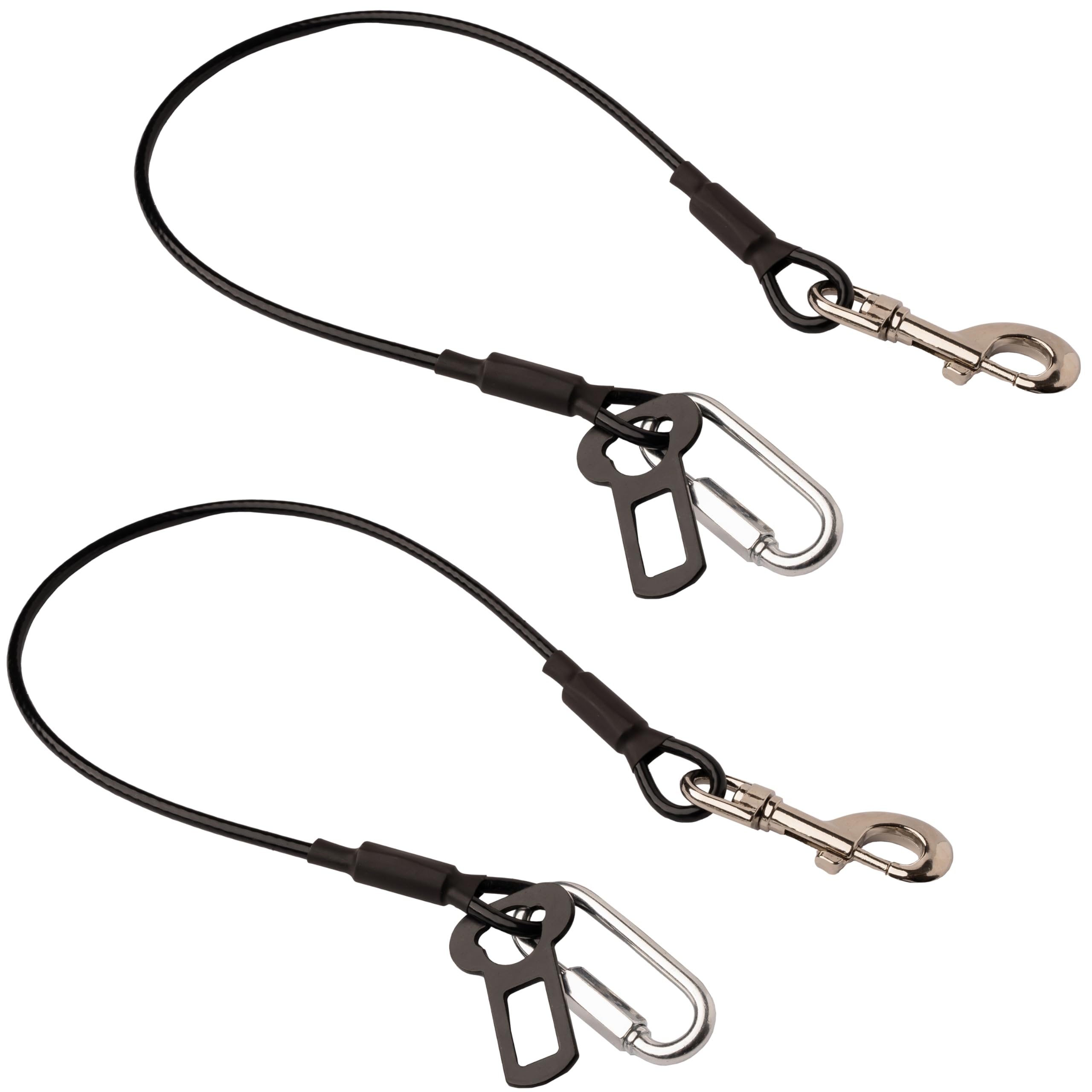 Leash Boss 2 Pack Dog Car Seat Belt Restraints - Dog Seatbelt Harness For Car - No-Chew Heavy Duty Tether Cable - Coated Steel R
