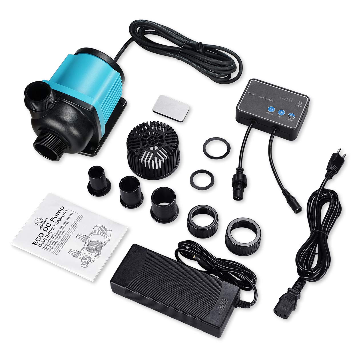 Jerepet 2250Gph Aquarium 24V Dc Return Pump With Controller, Submersible And Inline Return Pump For Fish Tank,Aquariums,Fountains,Sump,Hydroponic,Pond,Freshwater And Marine Water Use