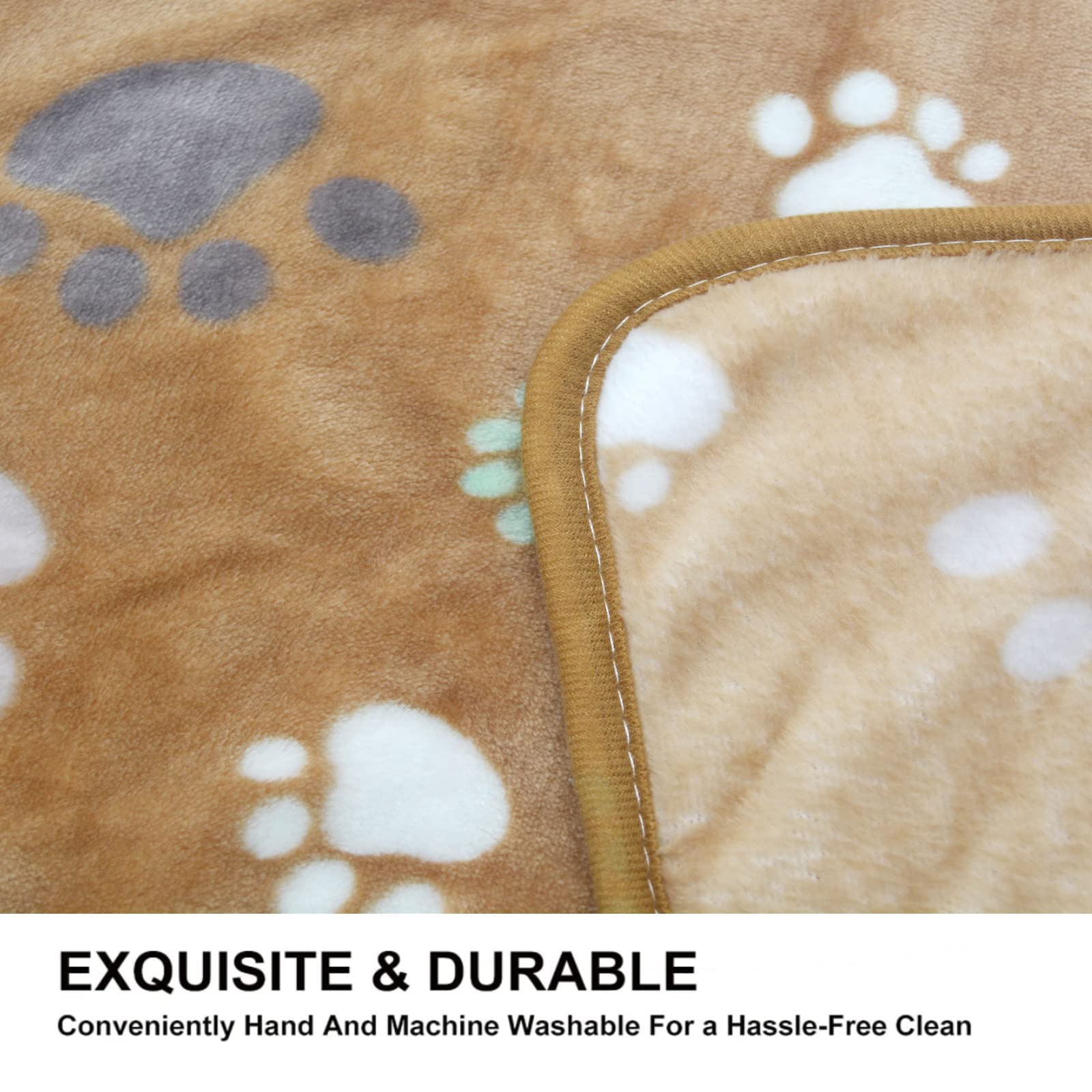 1 Pack 3 Puppy Blankets Super Soft Warm Sleep Mat Cute Paw Print Blanket Fleece Pet Blanket Flannel Throw Dog Blankets For Small