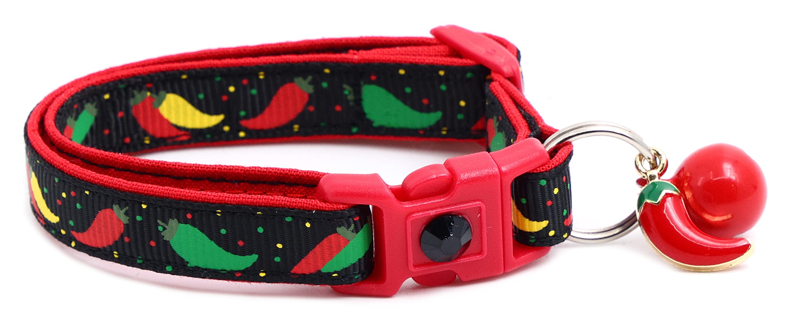 Pepper Cat Collar - Safety - Breakaway - Charm And Bell - Pugs2Persians (Small(10Lbs & Less), Black)