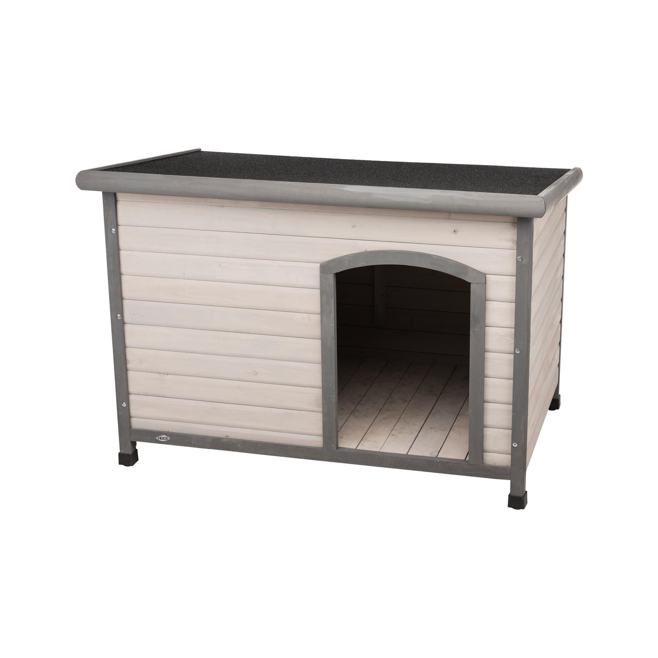 TRIXIE Natura Classic Dog House- Outdoor Dog House for Medium Dogs with Weatherproof Sealer & Hinged Roof, Wooden Dog House with
