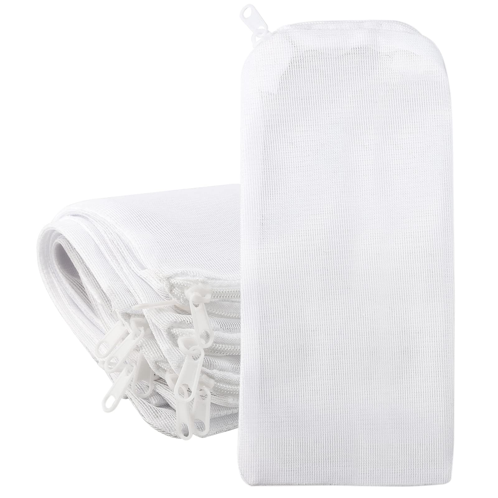 Segarty Filter Bag, 10 Pack 0.5Mm Fine Mesh 7.7 X 3 Inch Reusable White Nylon Aquarium Media Net Bags With Plastic Zipper For Ce