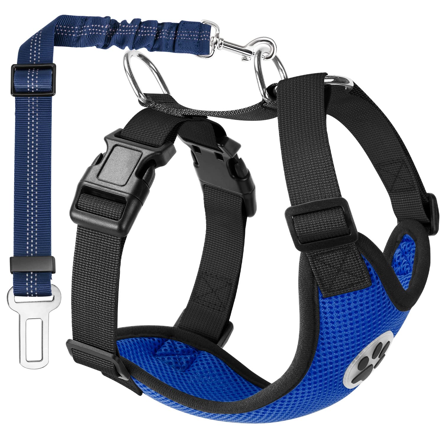 Lukovee Dog Seat Belt for Car, Adjustable Dog Car Harness for Large Medium Small Dogs, Soft Padded & Breathable Mesh Dog Seatbel