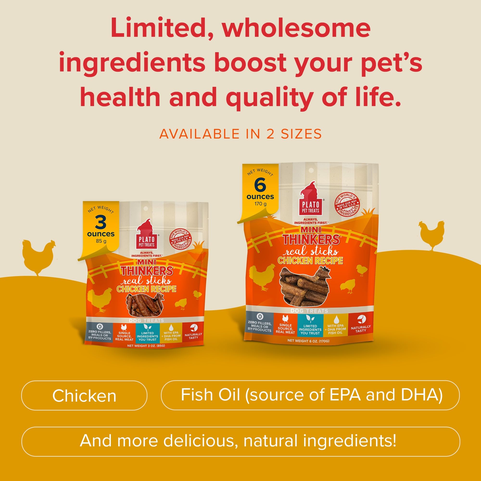 Plato Dog Mini Thinkers Chicken 3Oz