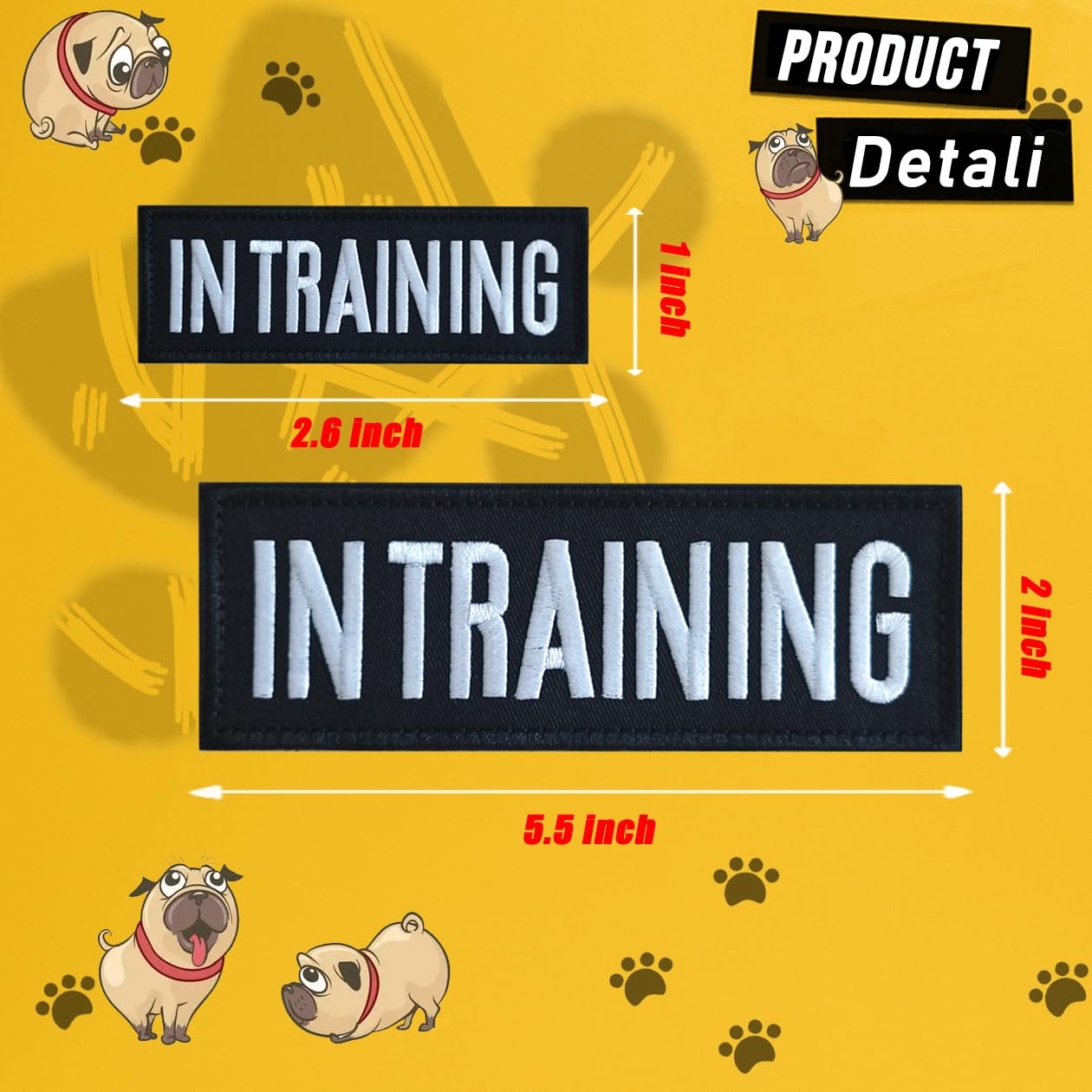 Zesion 4 Pcs In Training Patch, Dog Tactical Vest Patch Removable Embroidered Hook And Loop Patch For Dog Carrier, Harness, Coll