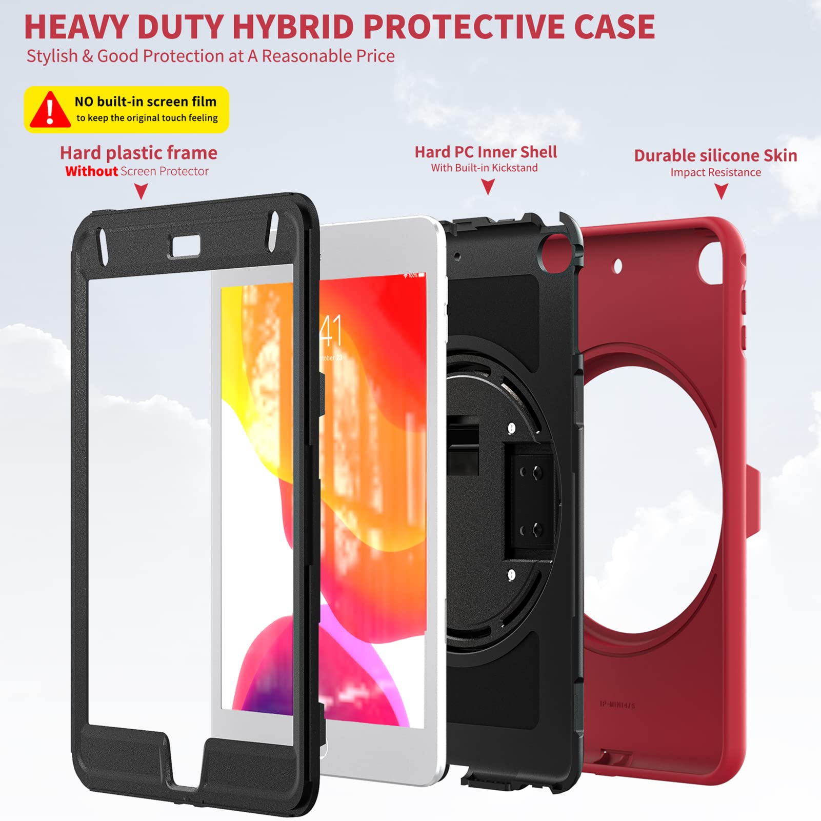 Oribox Morandi Case For Ipad Mini 54, Full Body Shockproof, 3 In 1 Drop Protection With 360A Kickstandhand Strap