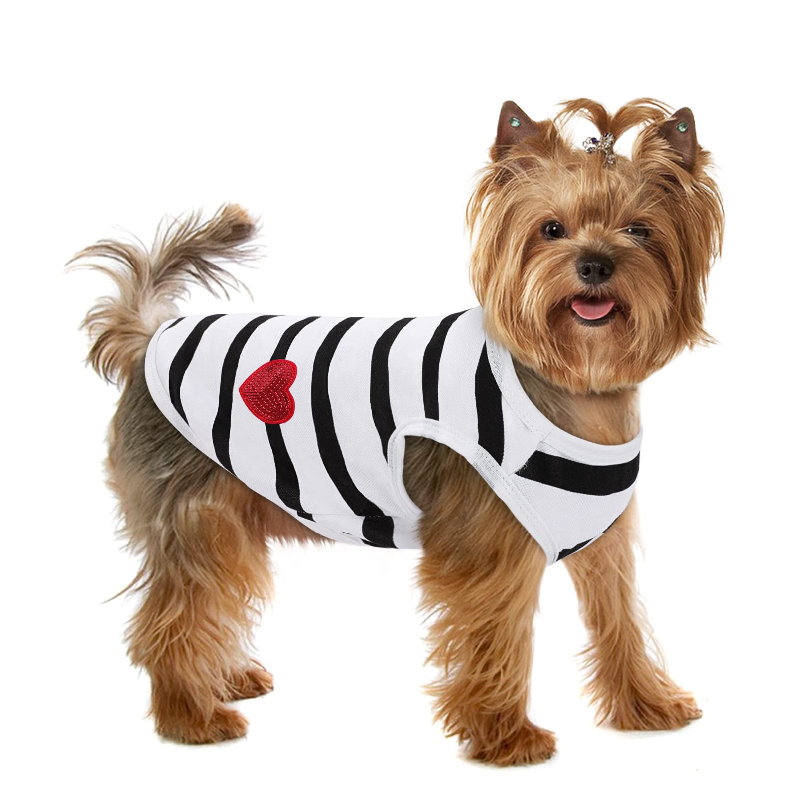 Preferhouse Pet Dog Striped T-Shirt Dogs Cats Cotton Vest Spring Summer Pet Apparel Tee Shirt Suitable For Small And Medium Larg