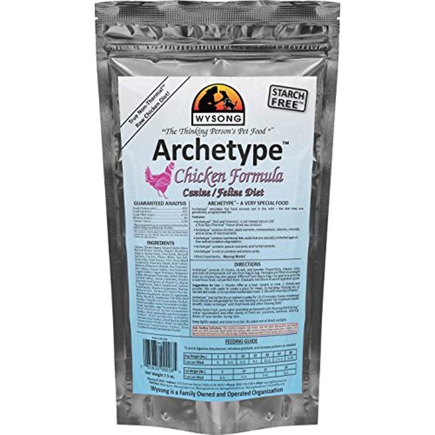 Wysong Archetype Chicken Raw Formula Canine/Feline Diet Dog/Cat Food - 7.5 Ounce Bag