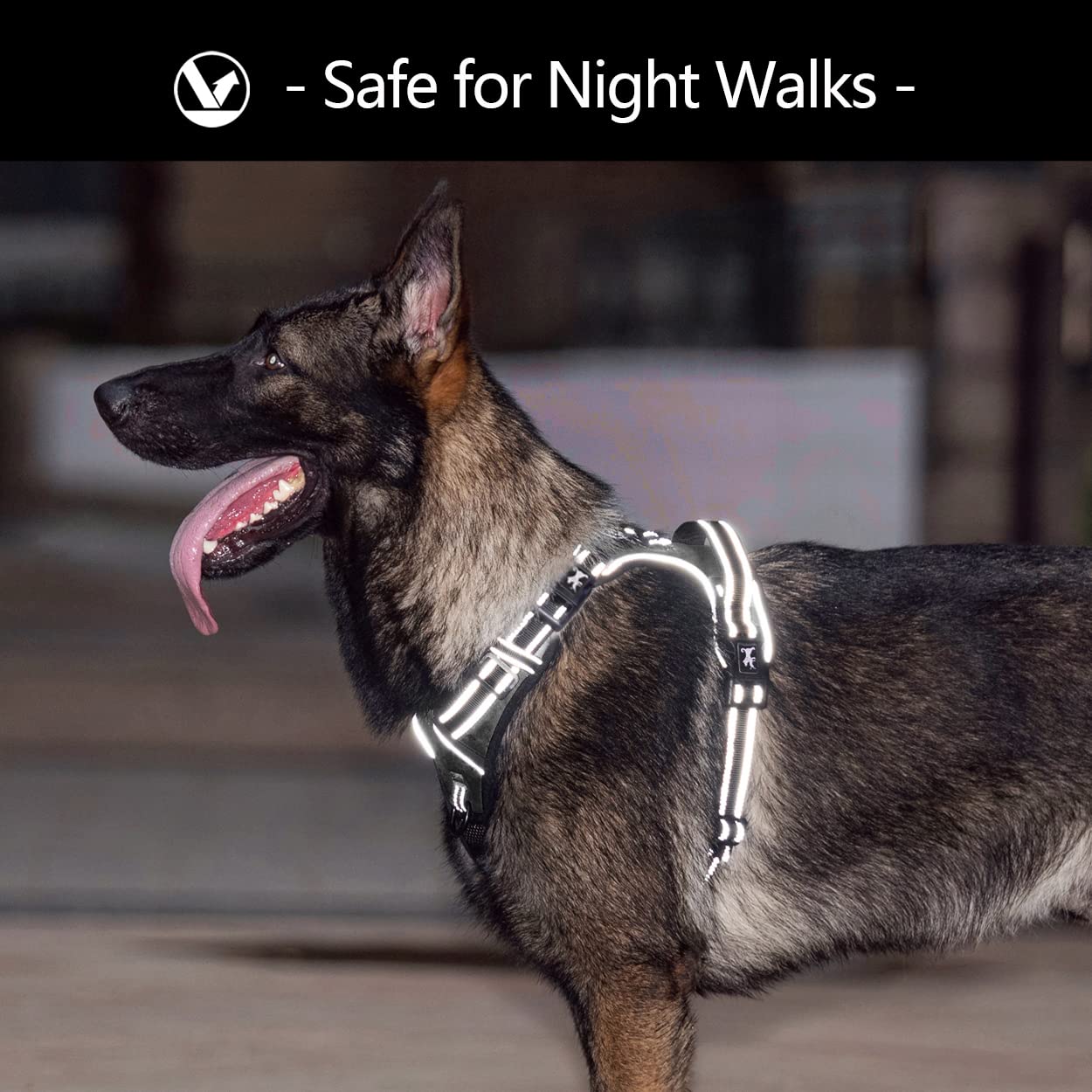 Poypet 2019 Upgraded No Pull Dog Harness With 4 Snap Buckles, 3M Reflective With Front & Back 2 Leash Hooks And An Easy Control Handle For Large Breed Dogs [No Need Go Over Dog’S Head] (Black,Xl)