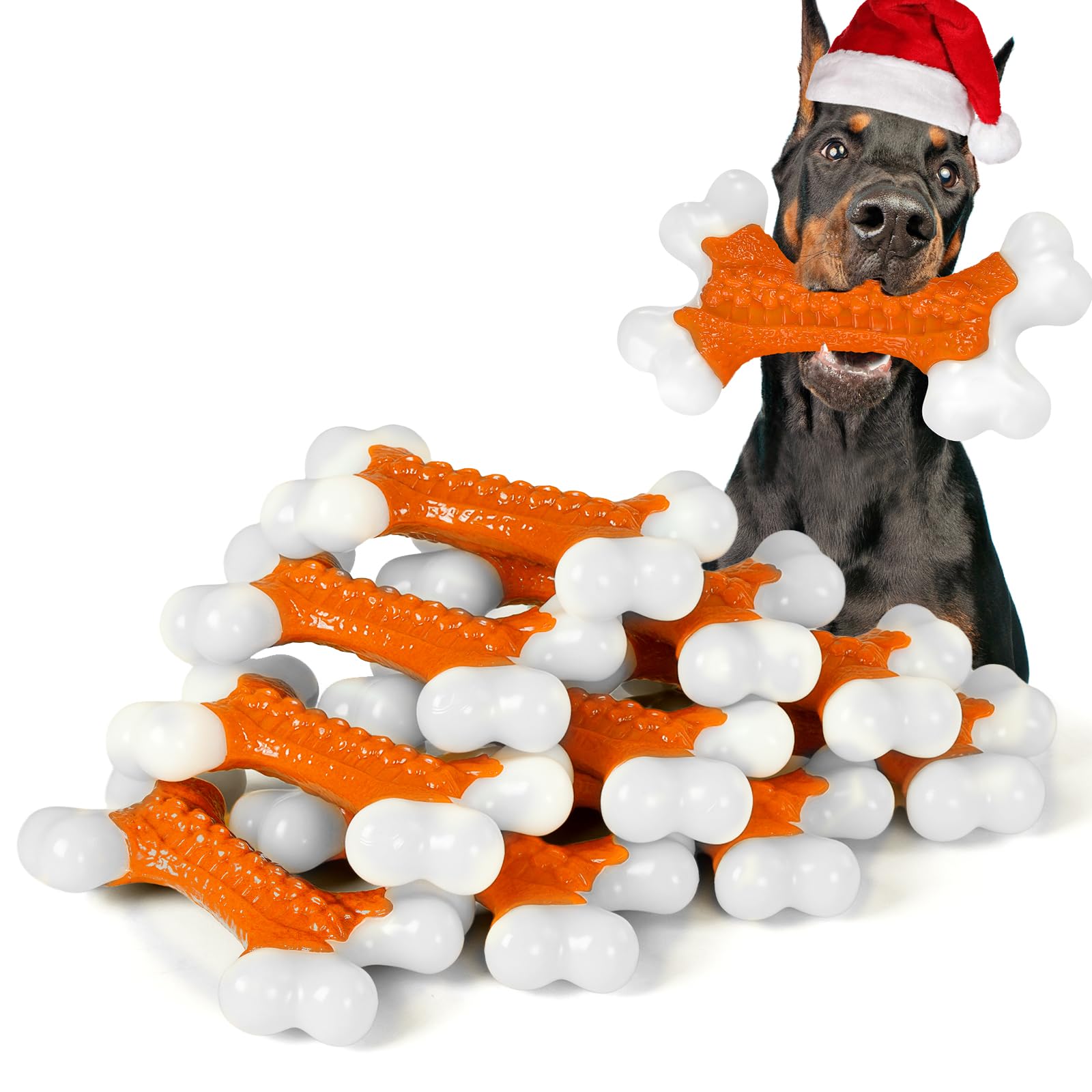 Kseroo 10-Pack Dog Toys for Aggressive Chewers Large Breed, Tough Bones, Nylon Puppy Teething Chew Toys Medium Dogs, Heavy Duty 