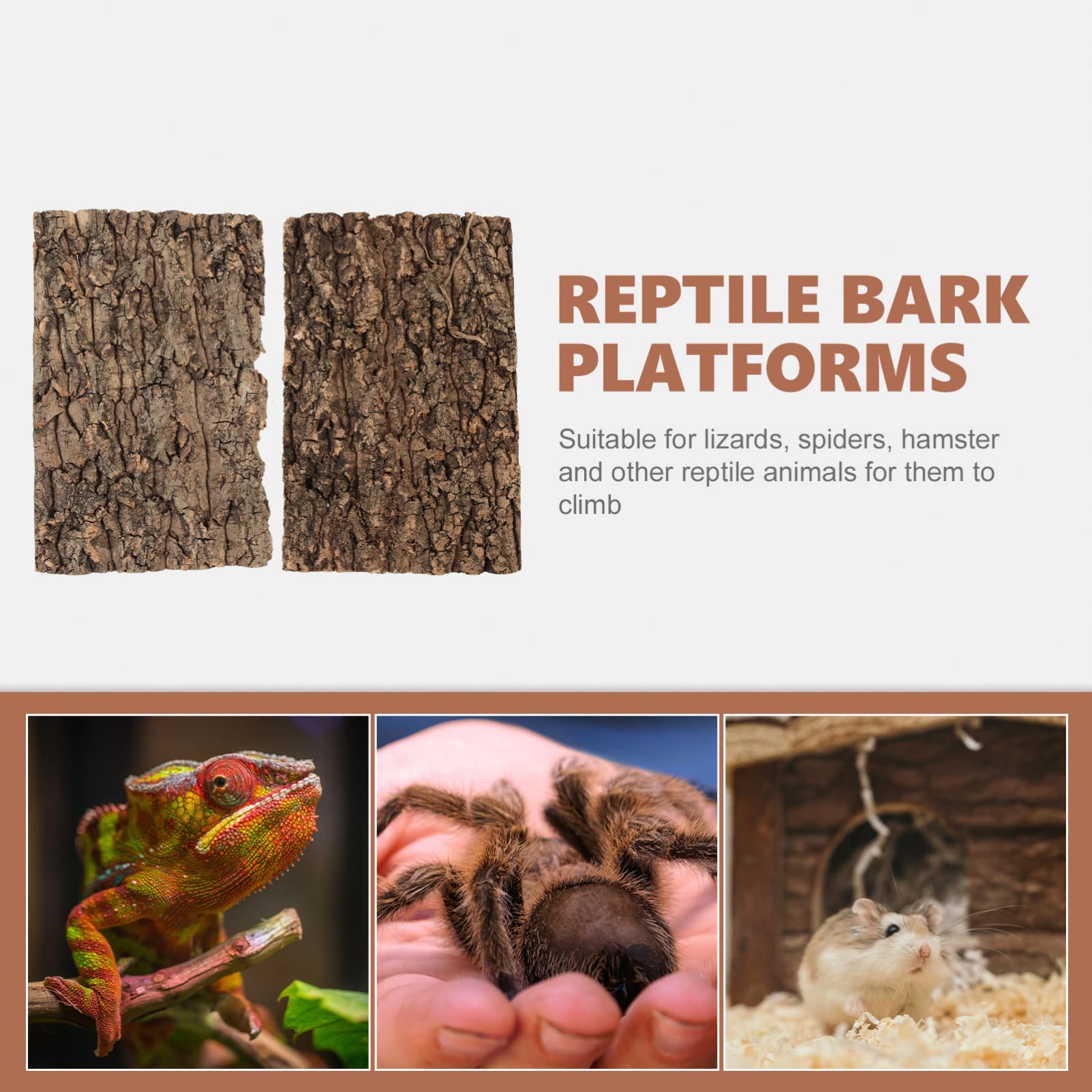 Zerodeko 2Pcs Terrarium Cork Bark Background Board, Reptile Tank Tree Backdrop Wall Decor Habitat Climbing Mat Decoration For, L