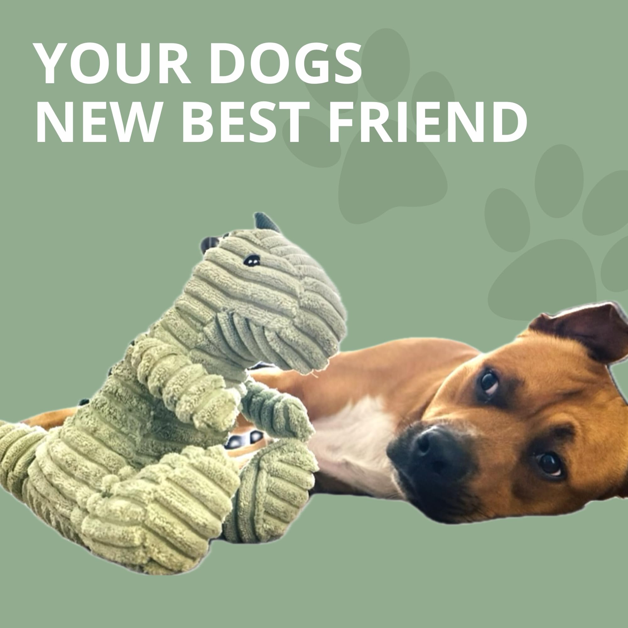 Morelife Naughty Dogs Dinos Plush Squeaky Toy| For Small Medium Large Dogs, All Dog Breeds, Blue And Green Bundle