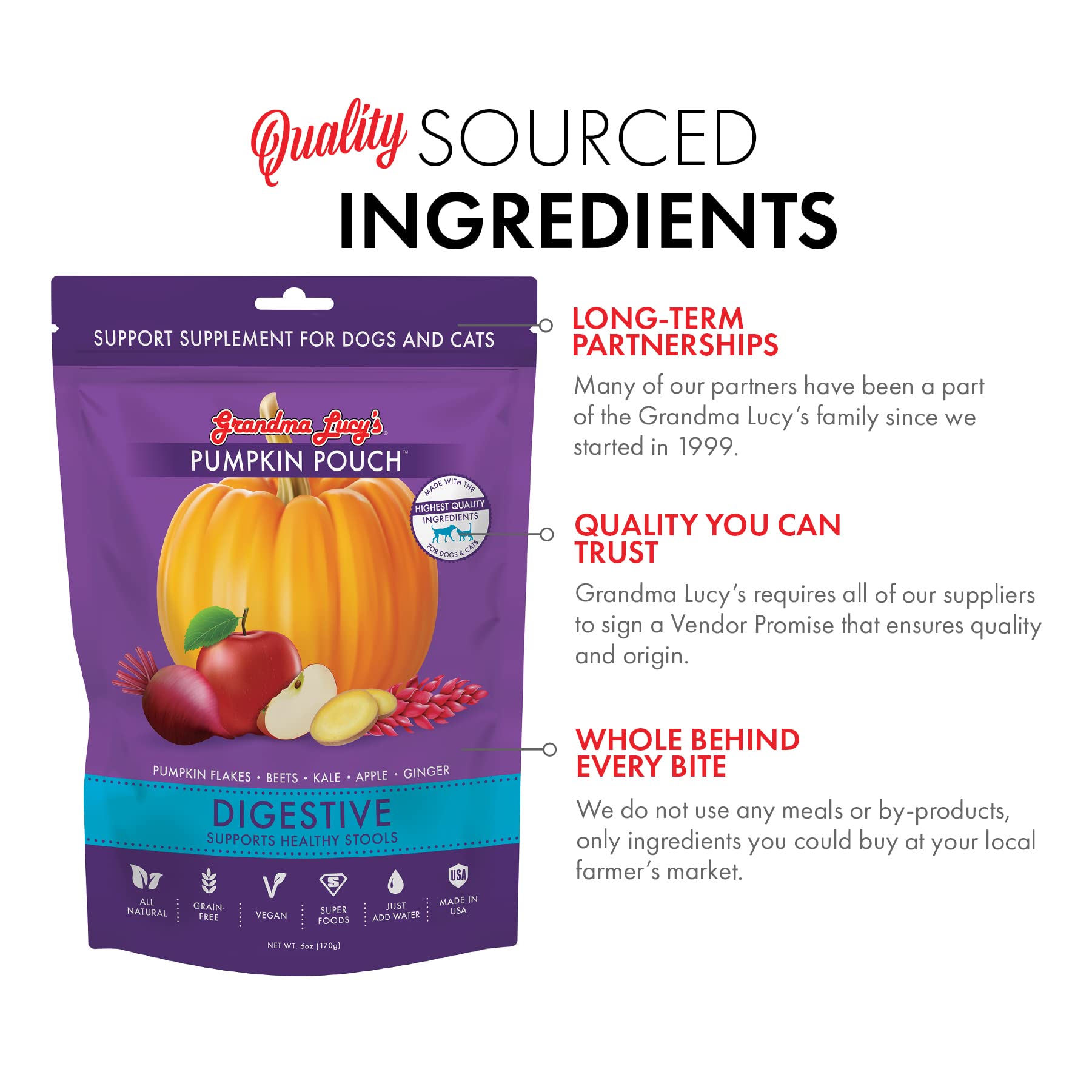 grandma lucys Pumpkin Pouch Digestive 6oz,Purple