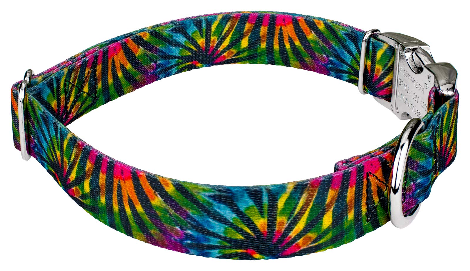 Country Brook Petz - Tie Dye Stripes Premium Dog Collar And Leash Set - Groovy Collection With 5 Far Out Designs (1 Inch, Extra