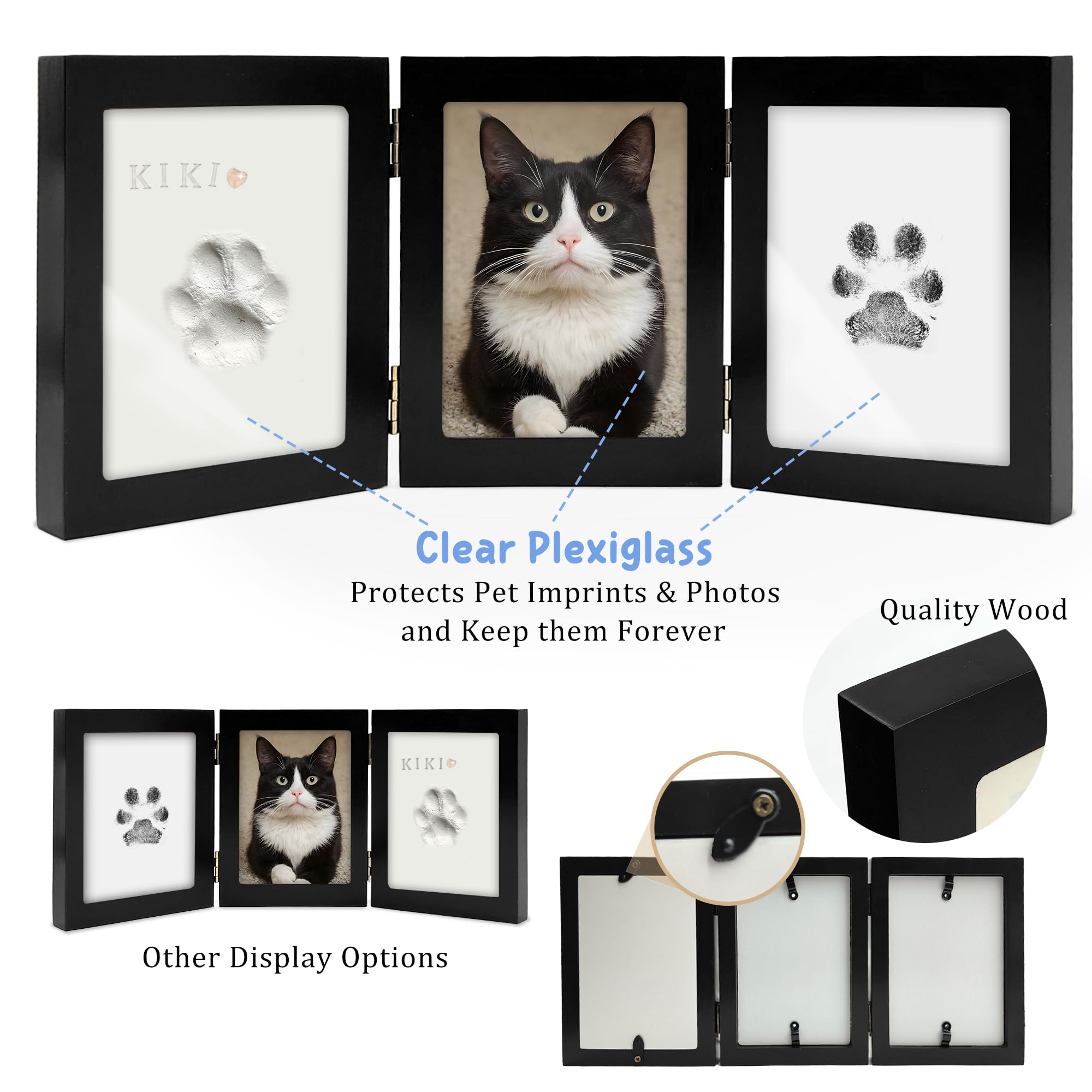Mypawlets Ink&Clay Paw Print Kit Keepsake,Inkless Ink Pad & Soft Clay For Dogs/Cats Paw Prints,Pet Paw Print Impression Kit,Paw