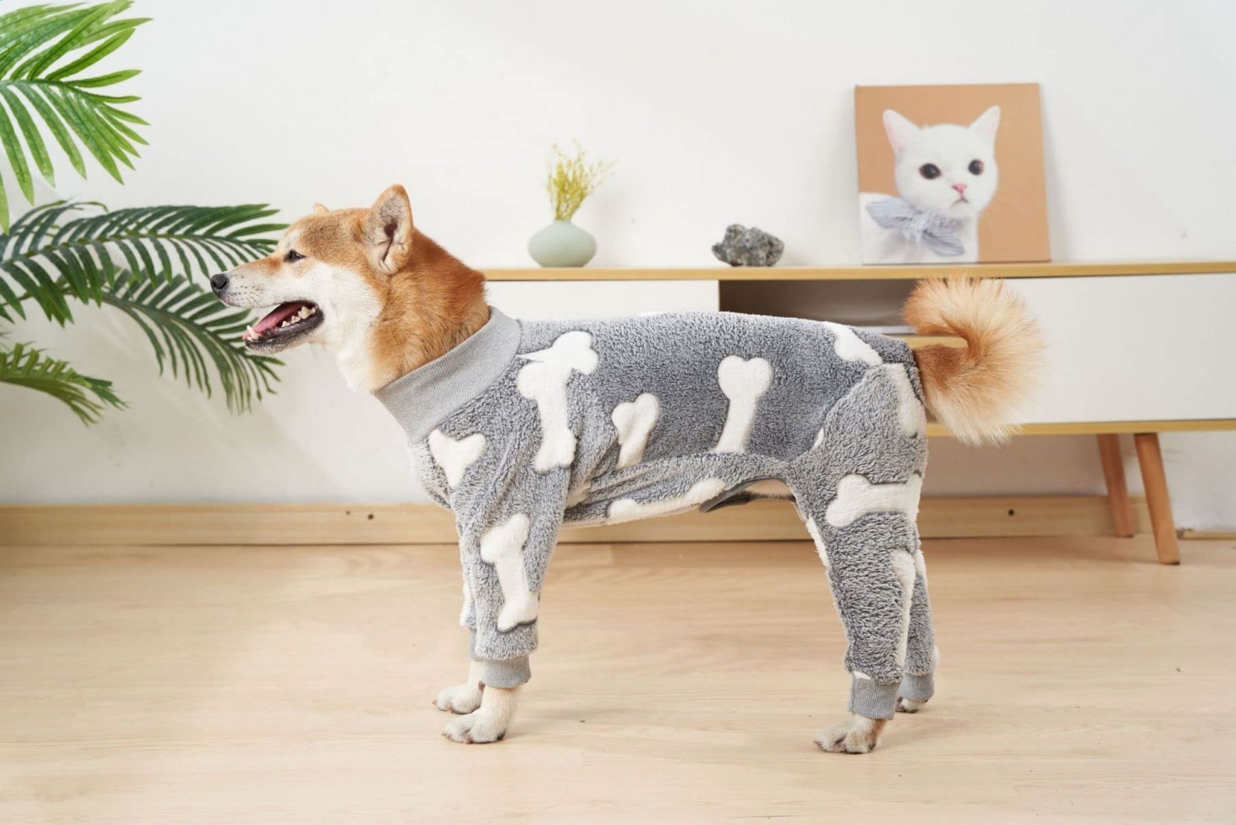 Harikaji Dog Warm Jumpsuit,Pet Winter Flannel Warm Pajamas,Cold Weather Dog Onesie,Dog Winter Clothes For Medium Large Dogs (Xl:Chest<23'', Grey)