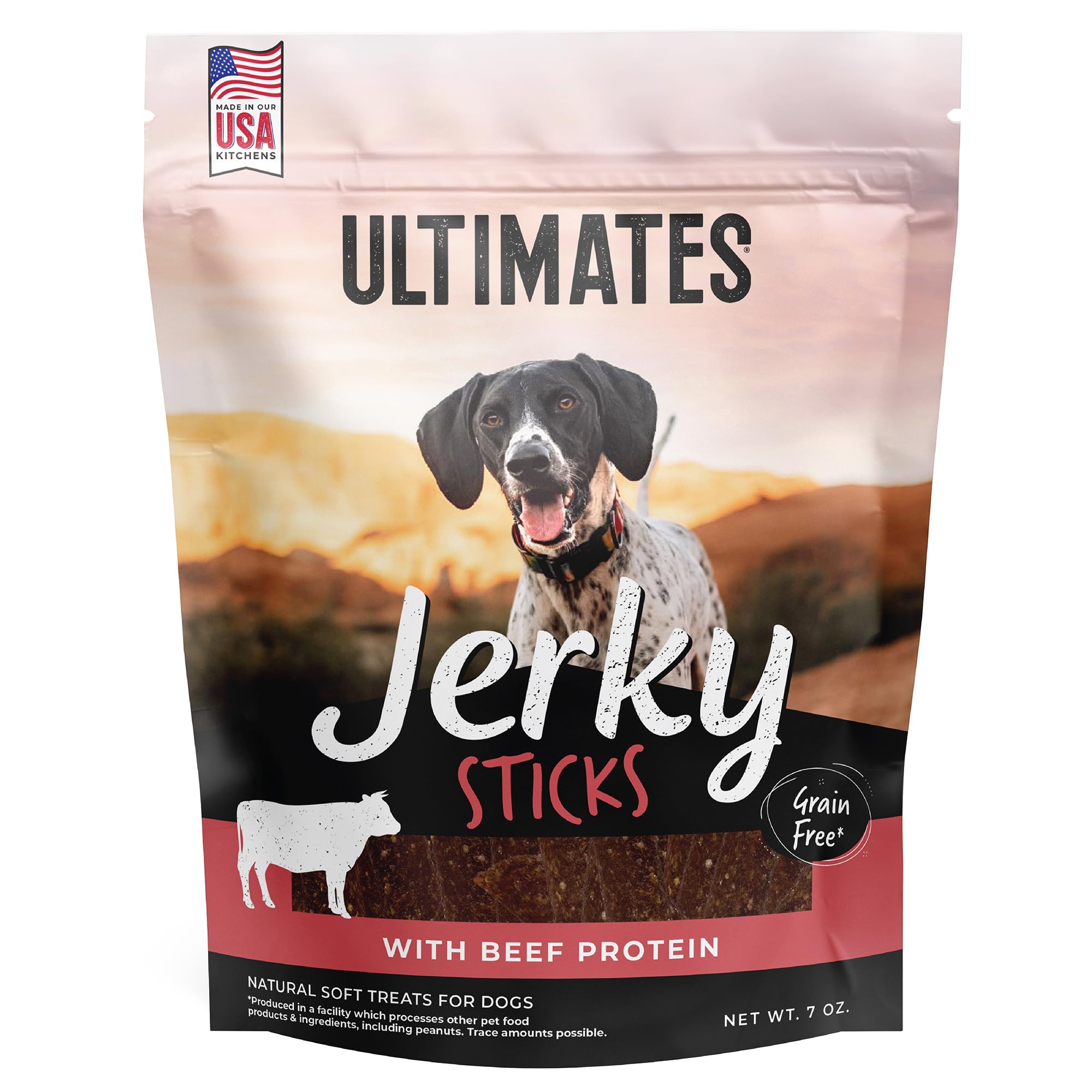 Ultimates Jerky Beef Sticks Soft Grain-Free Dog Treats (7 oz. Pouch)