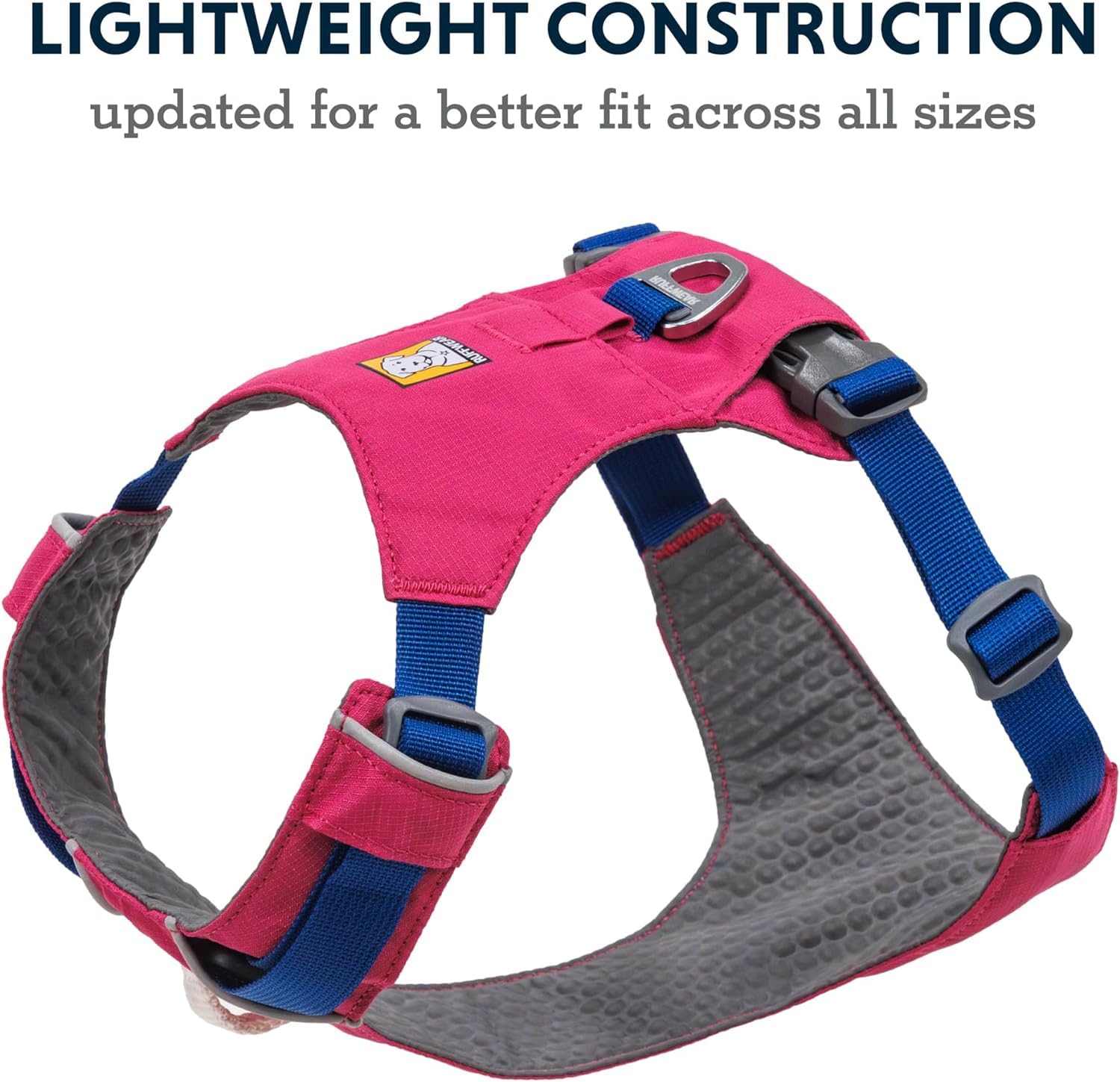 Ruffwear, Hi & Light, Everyday Lightweight Dog Harness, Trail Running, Walking, Hiking, All-Day Wear, Alpenglow Pink, Xx-Small