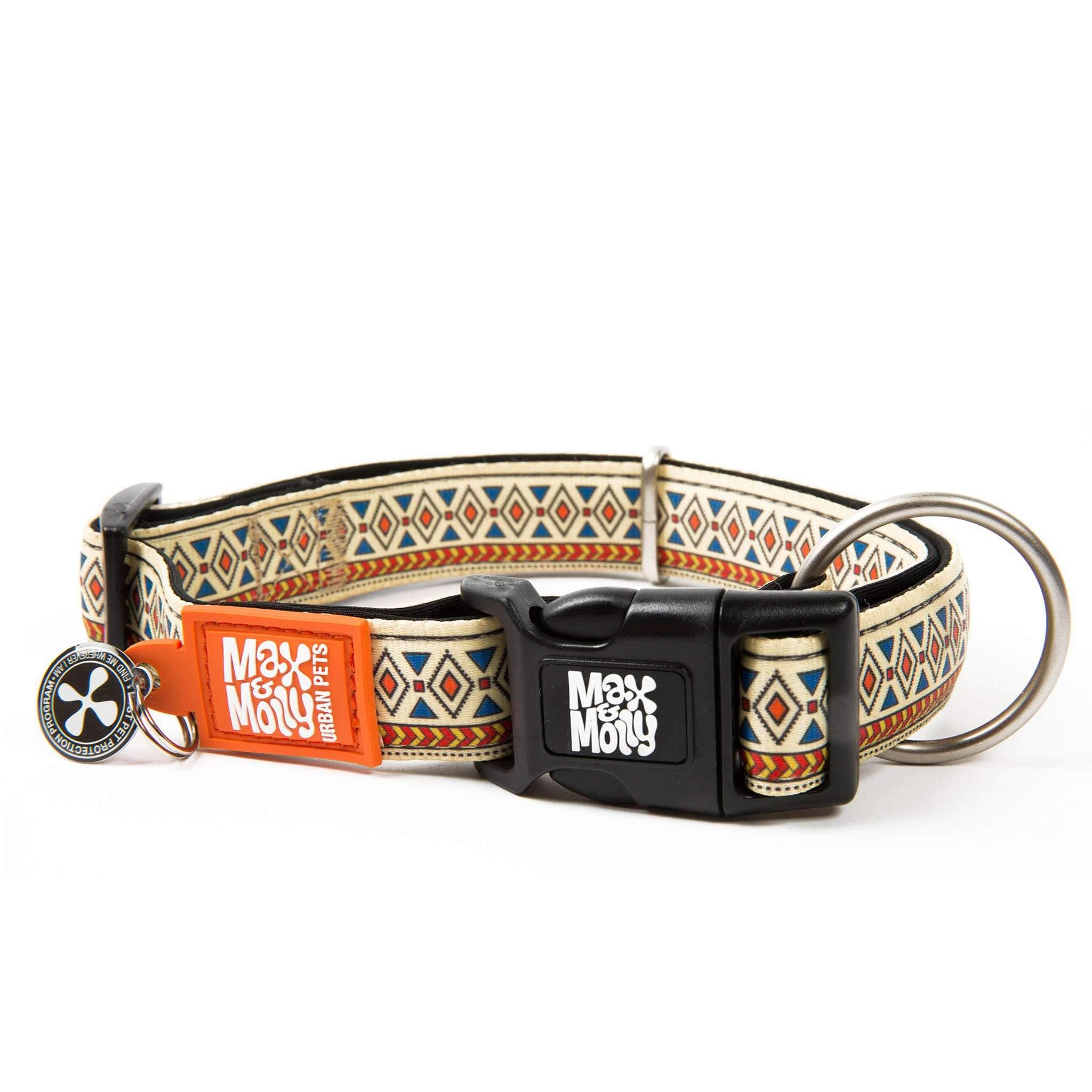 Max & Molly Smart ID Dog Collar with Gotcha! QR Safety Tag and Custom Pet Profile, Soft Padded Neoprene, Waterproof, Mosaic S