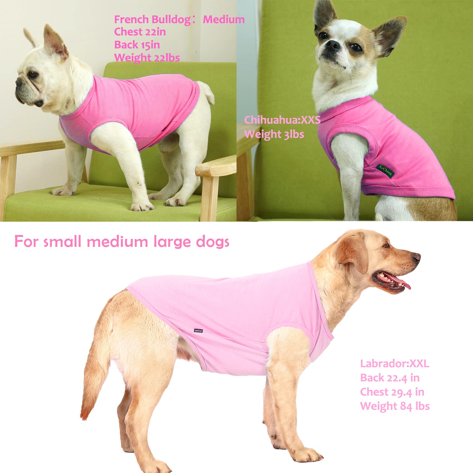 Sychien Dog Pink Shirt For Large Dogs,Blank Plain Pink Cotton Shirts For Big Pet,Xl Pink Rose