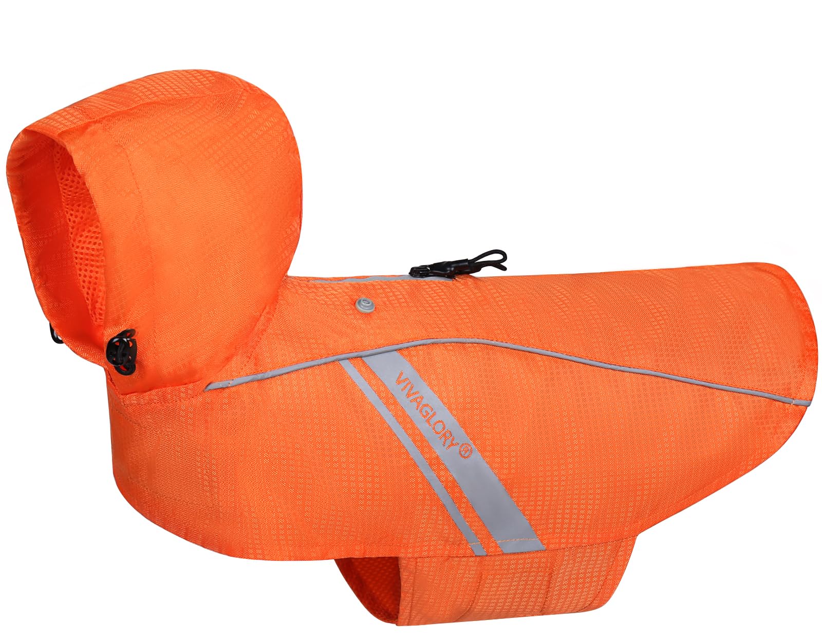 Vivaglory Dog Raincoat for Medium Dogs, Orange, Lightweight, Reflective, Easy On & Off, M (22"-26" Chest Girth)