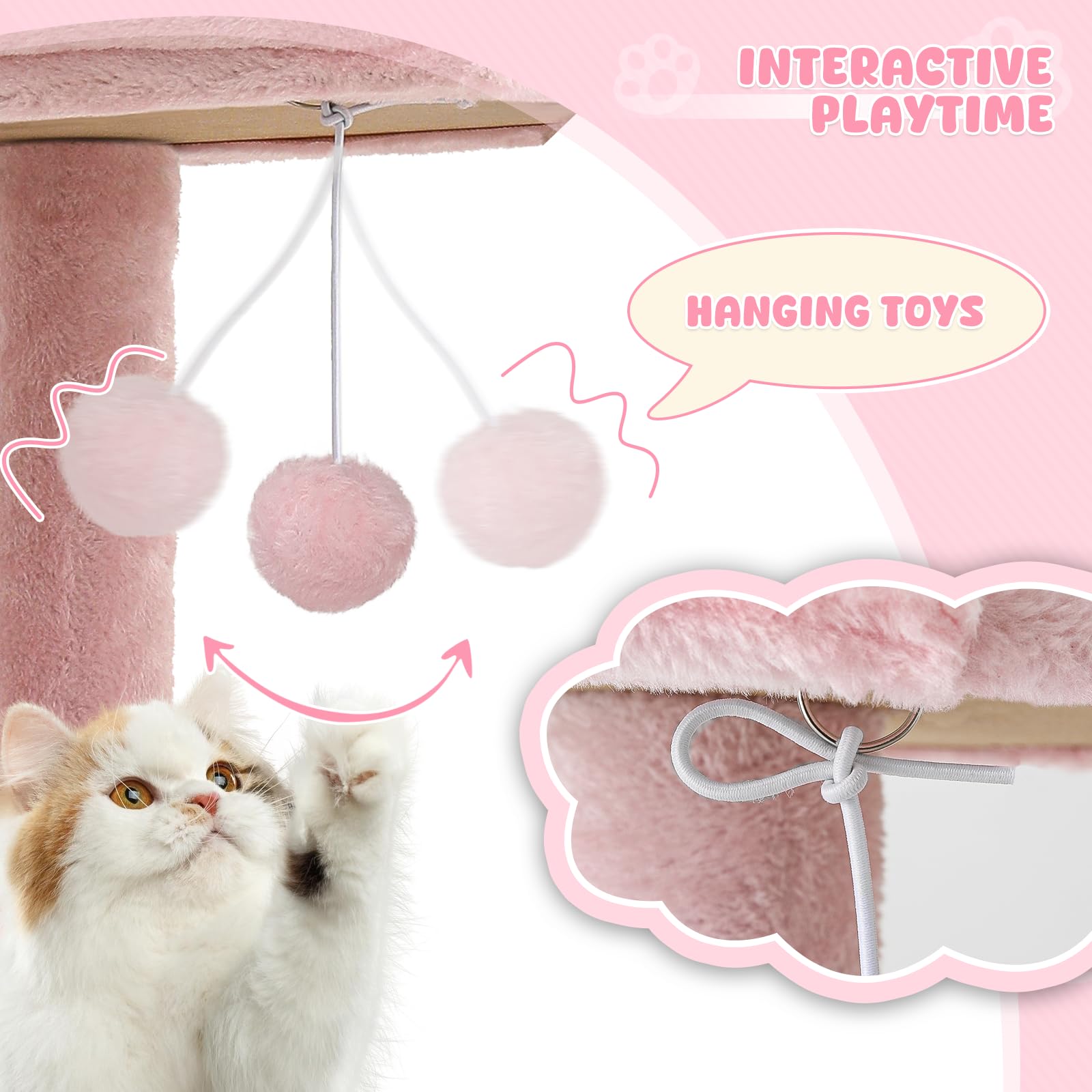 Magshion 34 Cat Tree Tower for Indoor Cats, Multi-Level Cat Condo with Extra Large Perch, Scratching Post and Sisal Ramp, Climbi