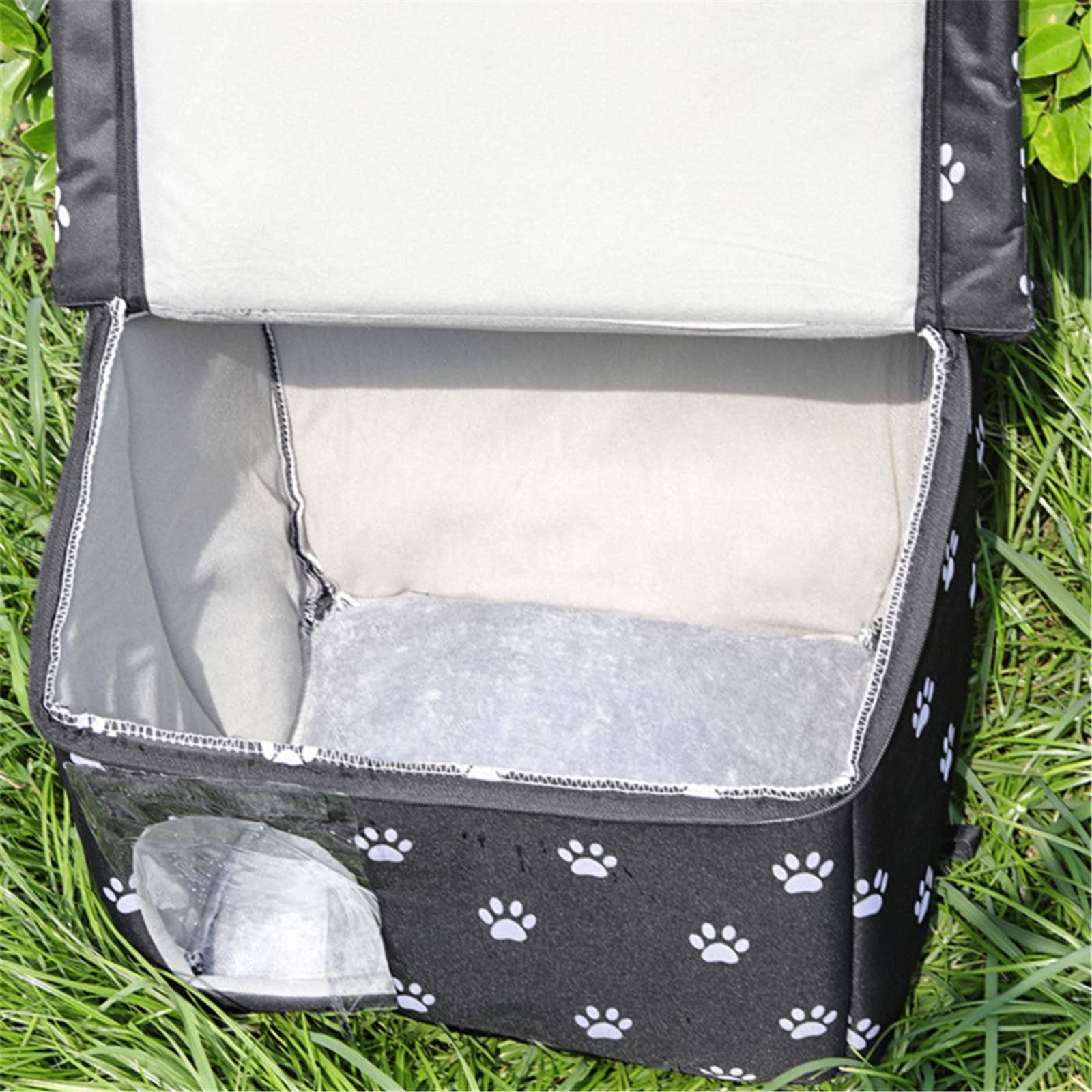 Stray Cats Shelter Cat Bed, Outdoor Waterproof Windproof Foldable Warm Pet Cave, Oxford Stray Cats Shelter Pet Supplies Wild Cat/Dog Winter Warm Cat House - House(M)