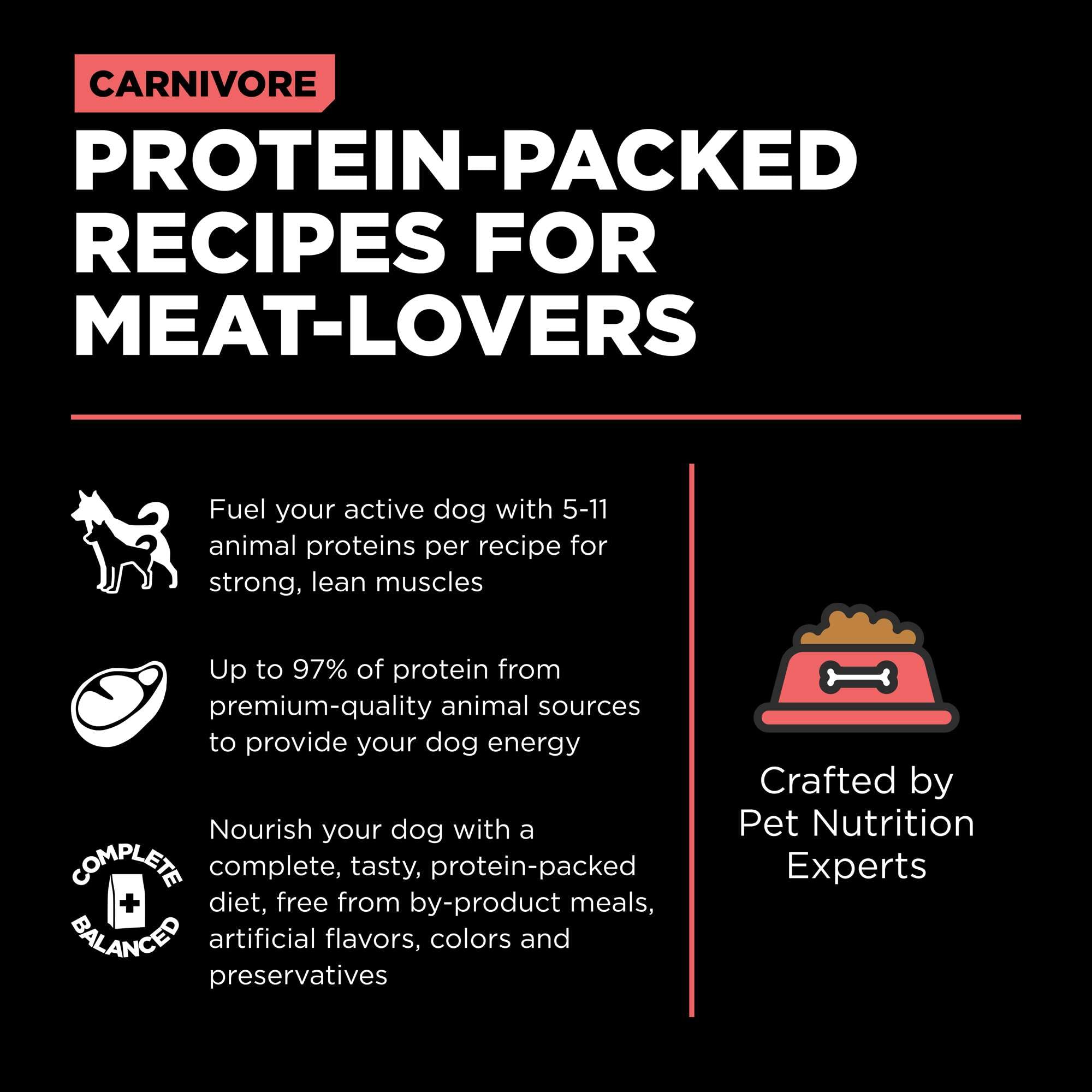 Go! Solutions Carnivore Salmon + Cod Grain-Free Dry Dog Food, Our Highest-Protein Kibble Made with Real Meat & Fish, Chicken-Fre