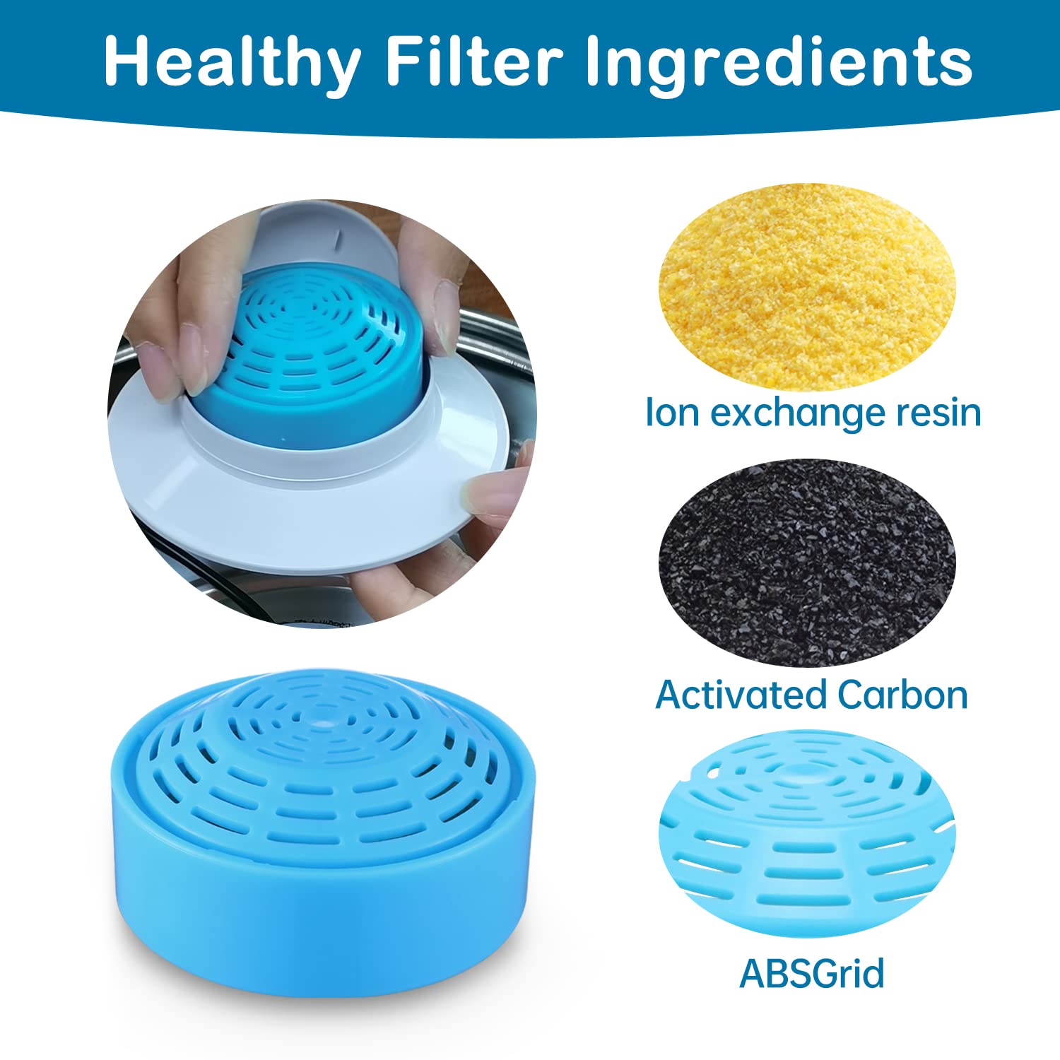 Cat Water Fountain Filters, Cat Fountain Replacement Filters For 2.0L/67Oz Automatic Pet Water Dispenser,Pet Water Fountain Repl