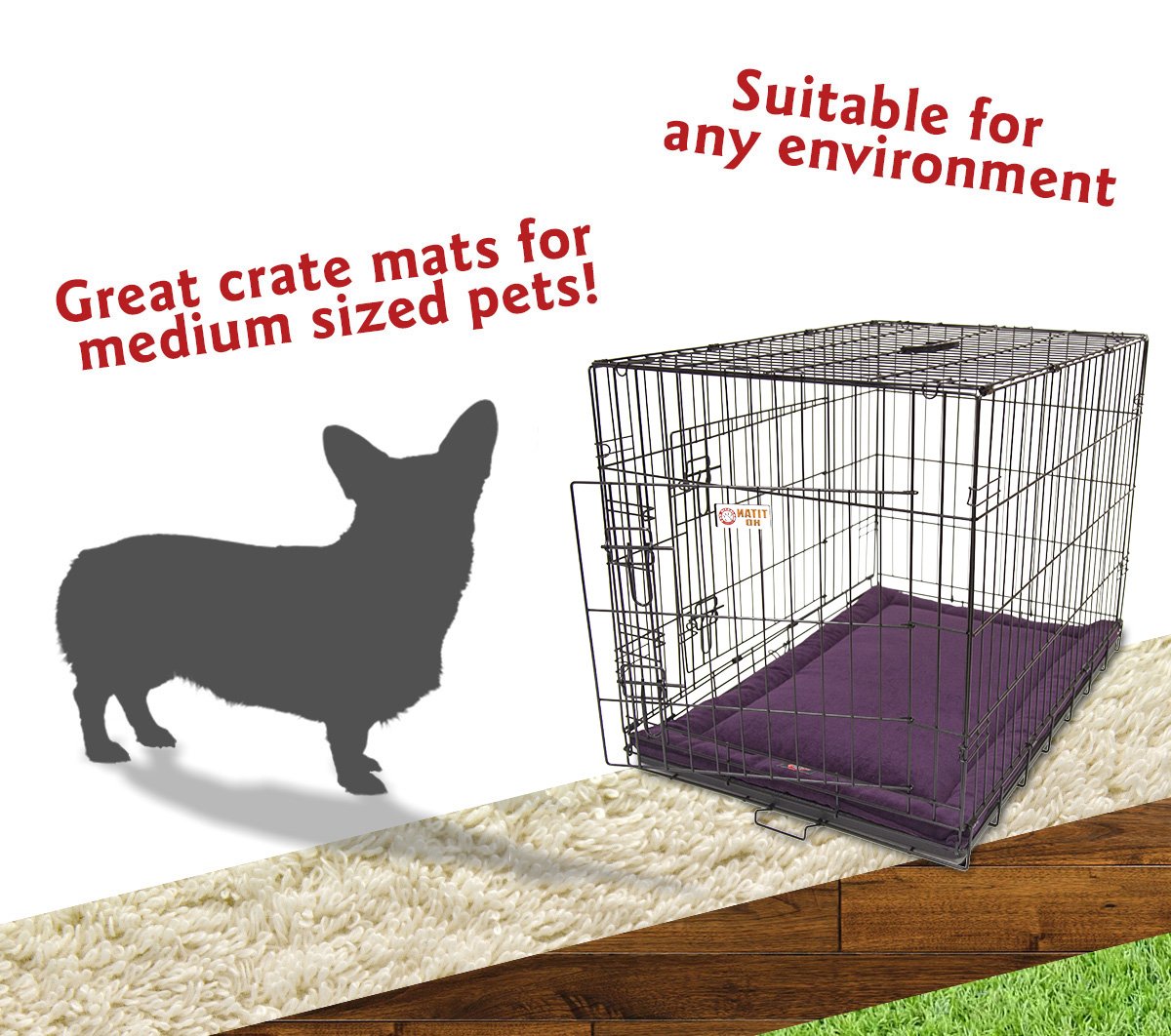 36'' Villa Aubergine Purple Crate Dog Bed Mat By Majestic Pet Products