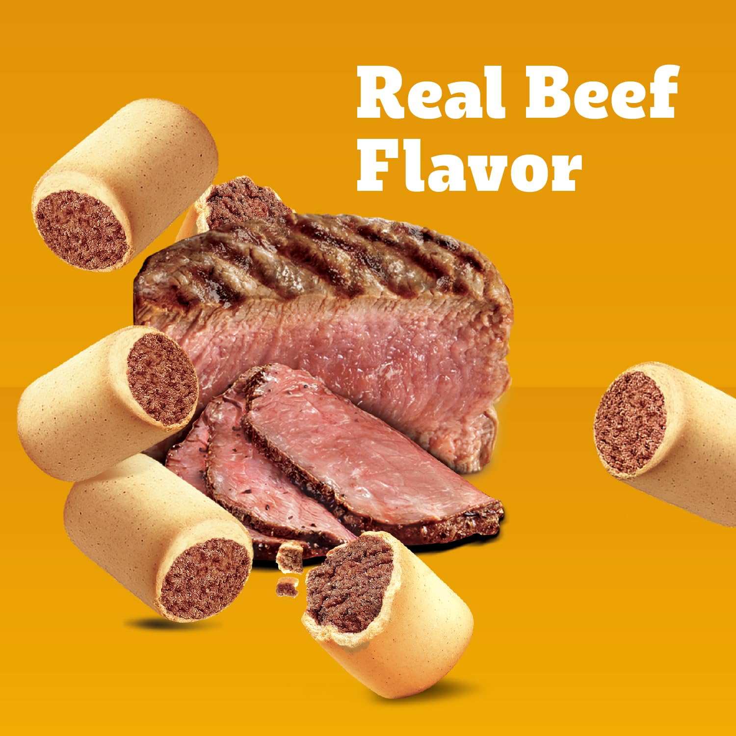 Pedigree Dry Dog Treats MarroBone Real Beef Flavor, 1.5 lb. Bag (Pack of 8)