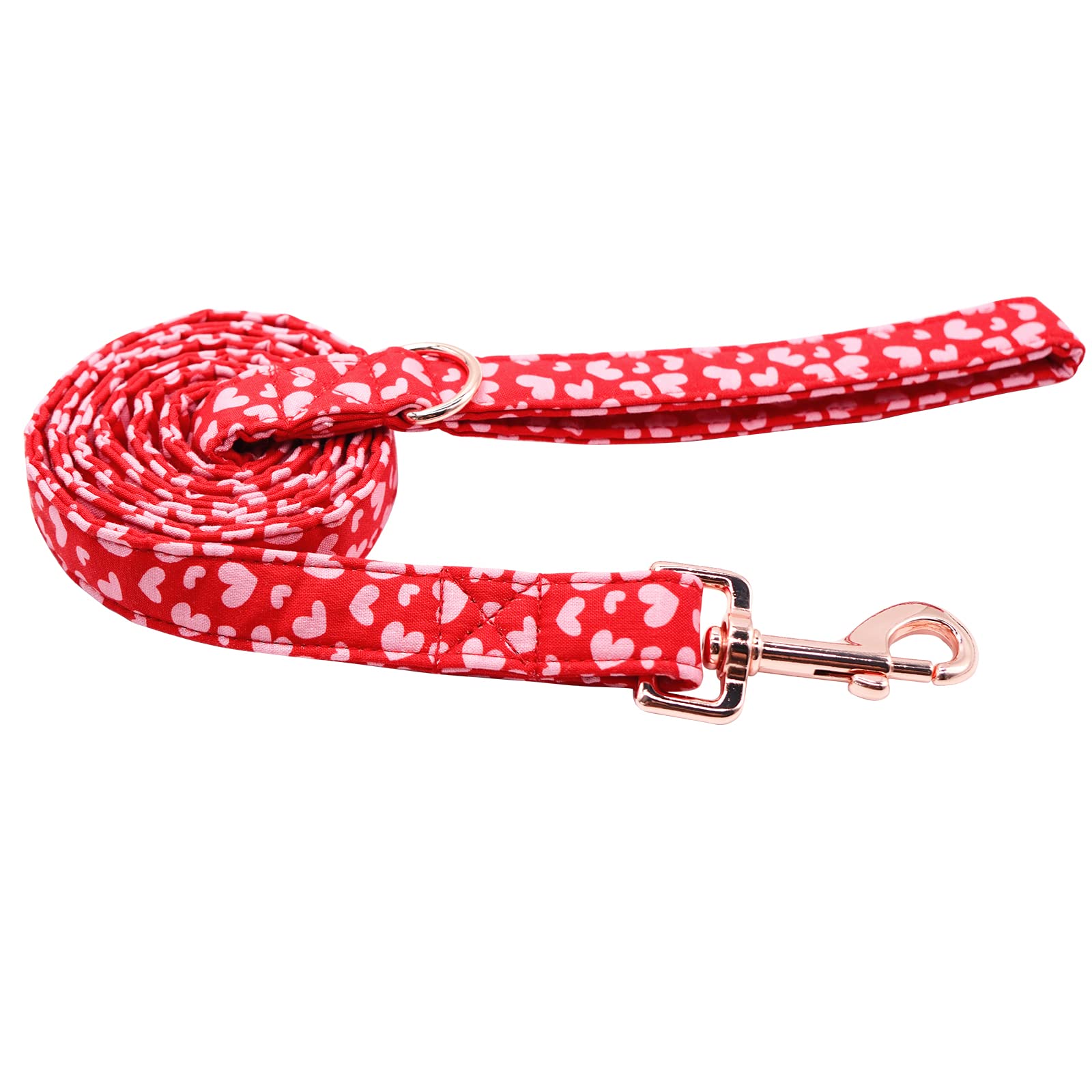 Babole Pet Valentine'S Day Dog Leash Durable Handmade Dog Leashes With Soft Handle Manual Dog Leashes Matching Pink Red Love Dog