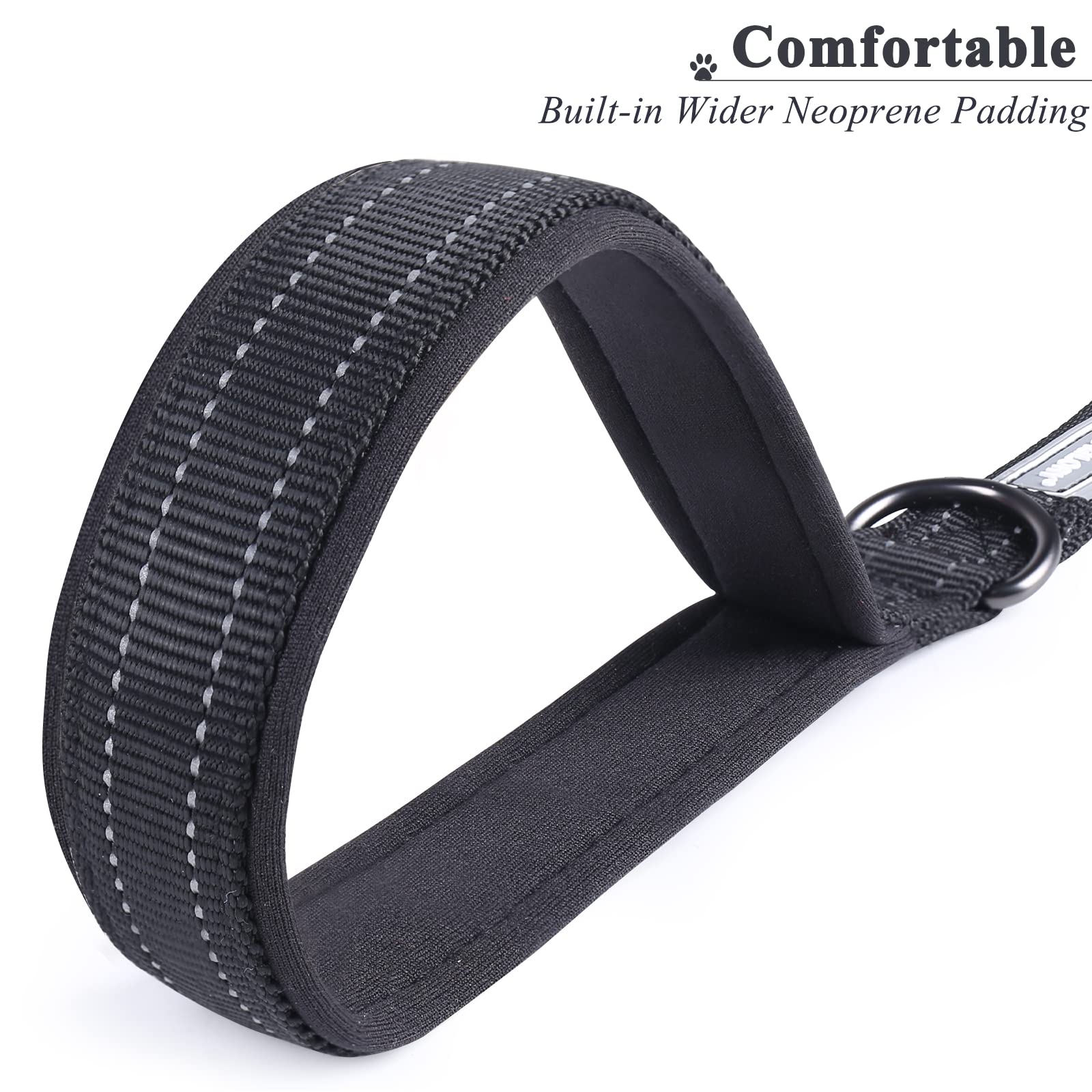 Vivaglory Short Dog Leash For Medium & Large Dogs, 18Inch, Black