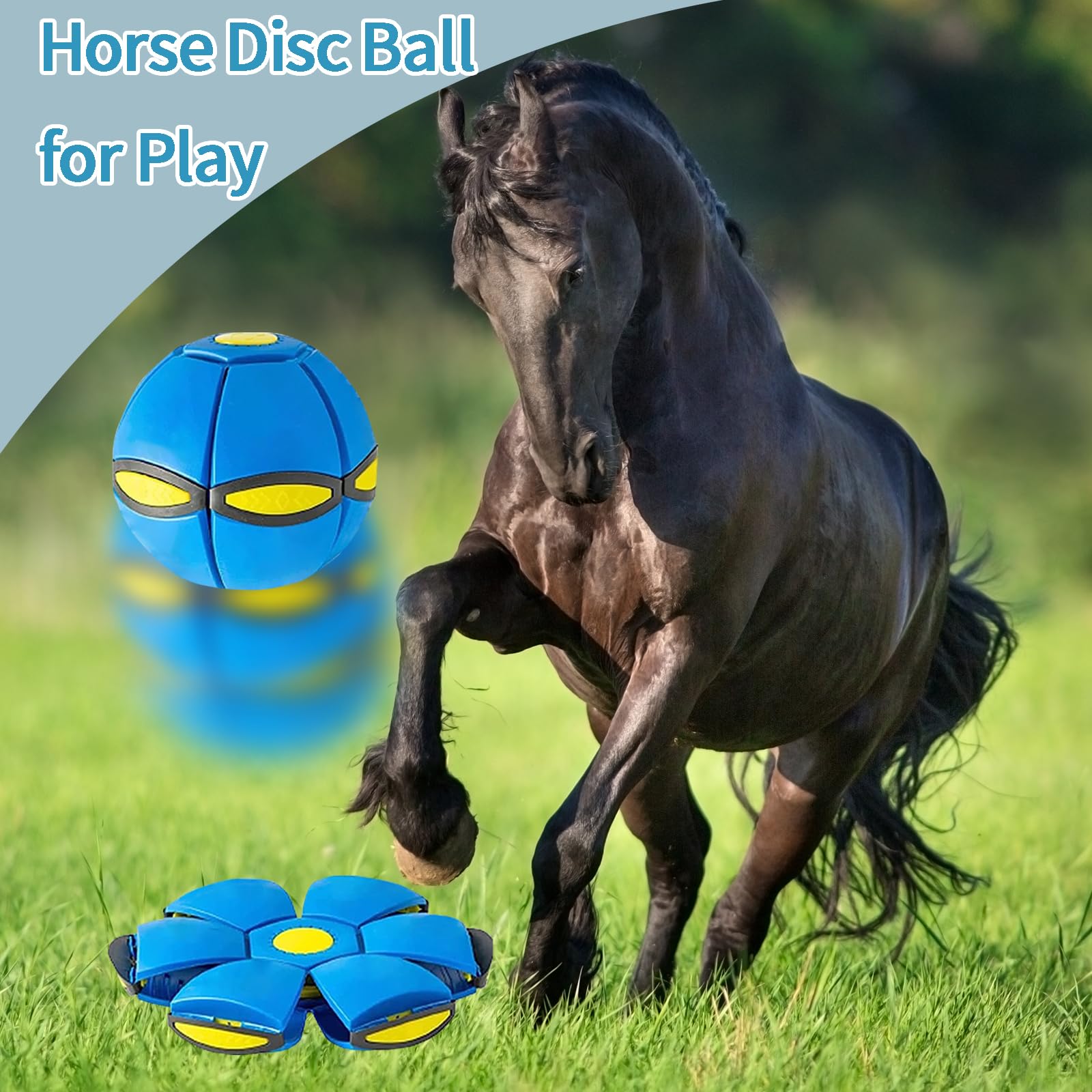 BADWALT 2PCS Horse Ball Toy for Horses with 6 Lights, Herding Disc Balls Toys for Horse, Interactive Play Exercise Training Ball