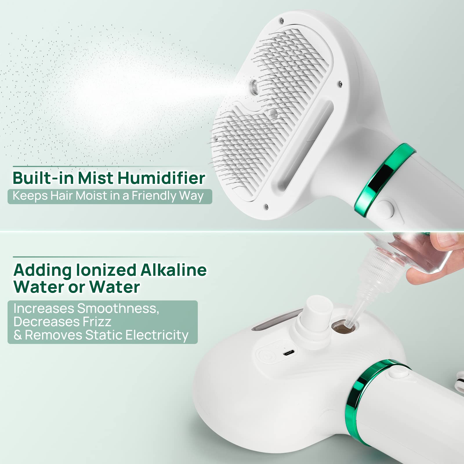 Ipettie Pet Hair Dryer 2 Pro With Slicker Brush, Moisturize Dry Hair, 3 Heat Settings, Multifunctional Portable Handheld Pet Dry