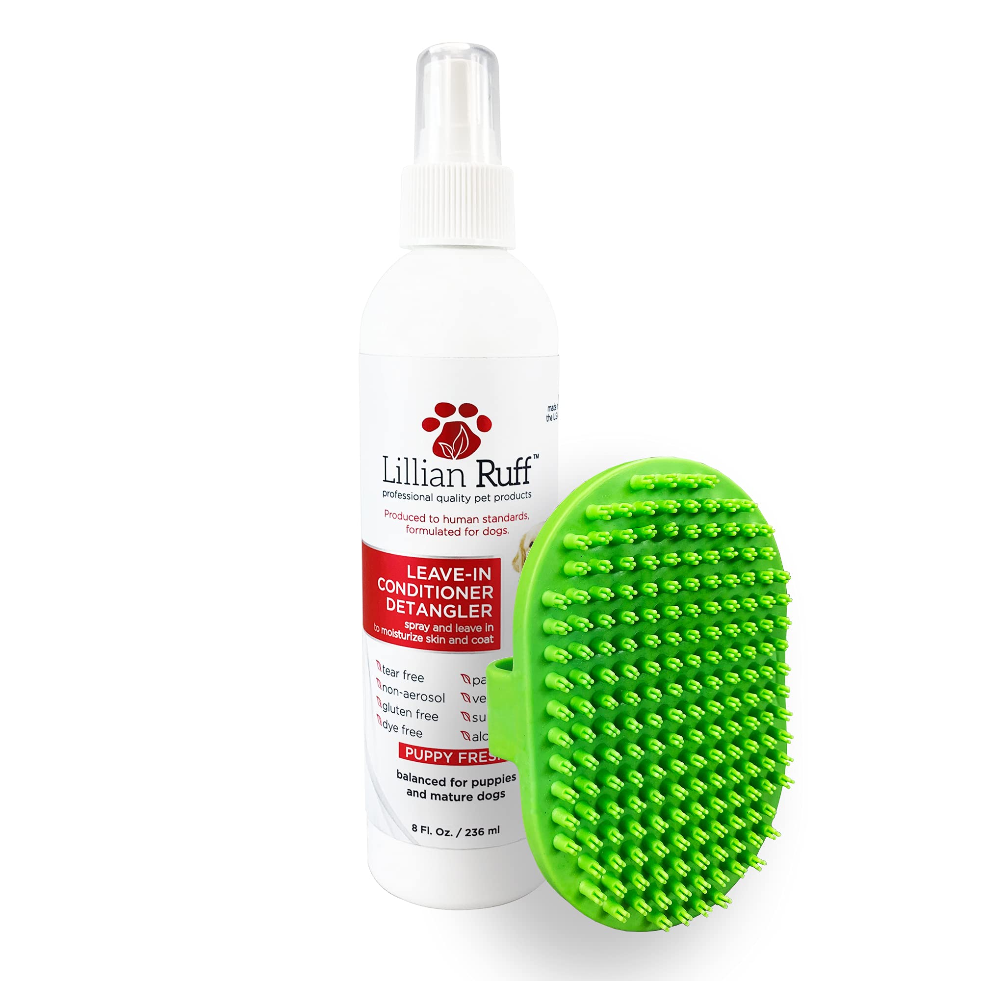 Lillian Ruff Leave-In Dog Conditioner & Detangler Spray - Ph Balanced After-Bath No Rinse Dog Conditioning Spray - Silky Shine S
