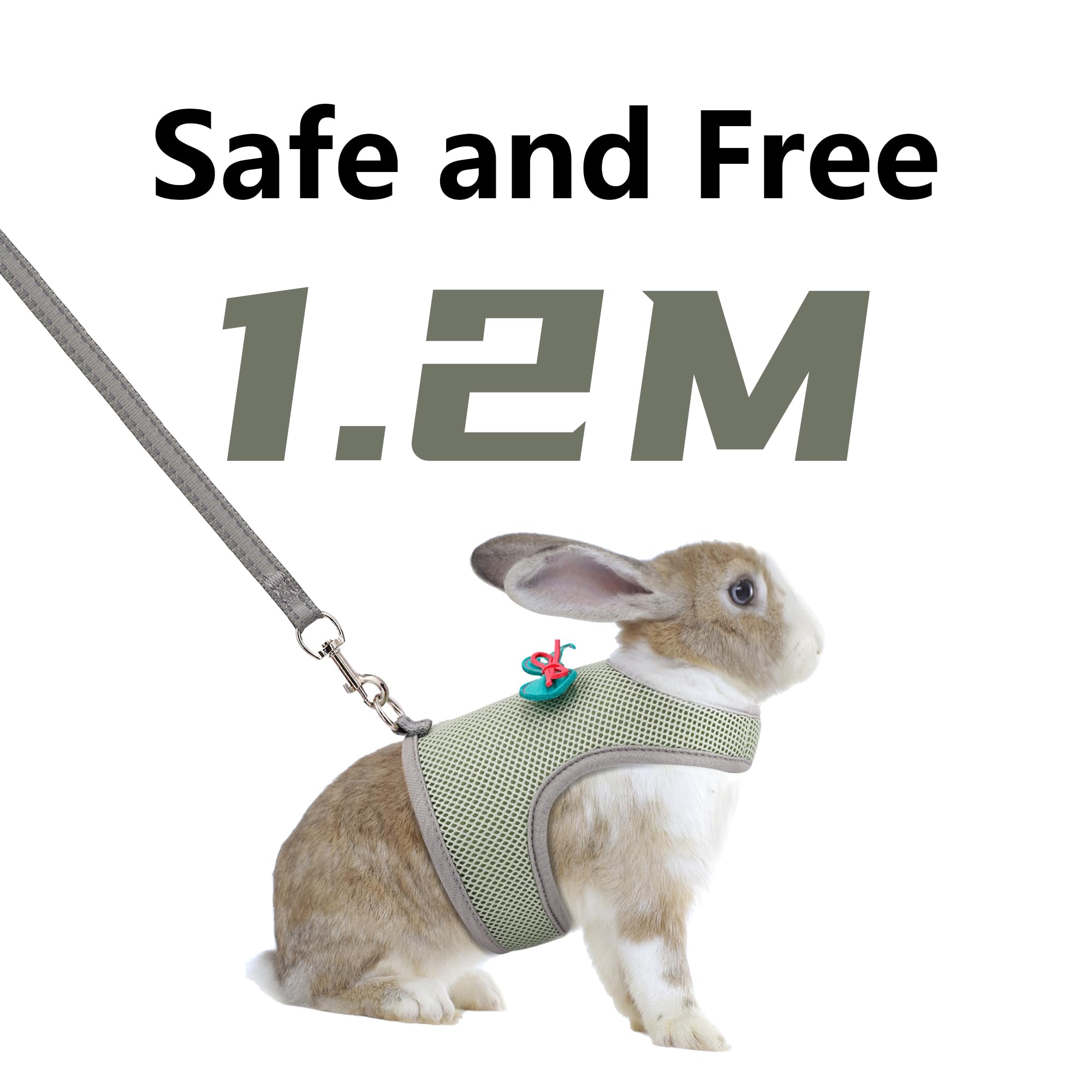 Aiitle Rabbit Harness And Leash Set With Cute Bow, Bunny Leash Vest Mesh Eescape Proof Walking Training For Small Animal Pets Ki