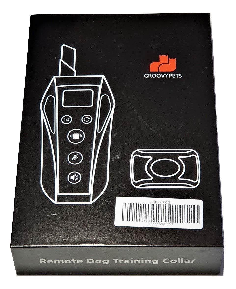 Groovypets 650 Yard Remote Dog Training Shock Collar W/Safe Humane Beep, Vibration And Shock Waterproof 40 Days Of Rechargeable Battery For Small Medium Large Dogs
