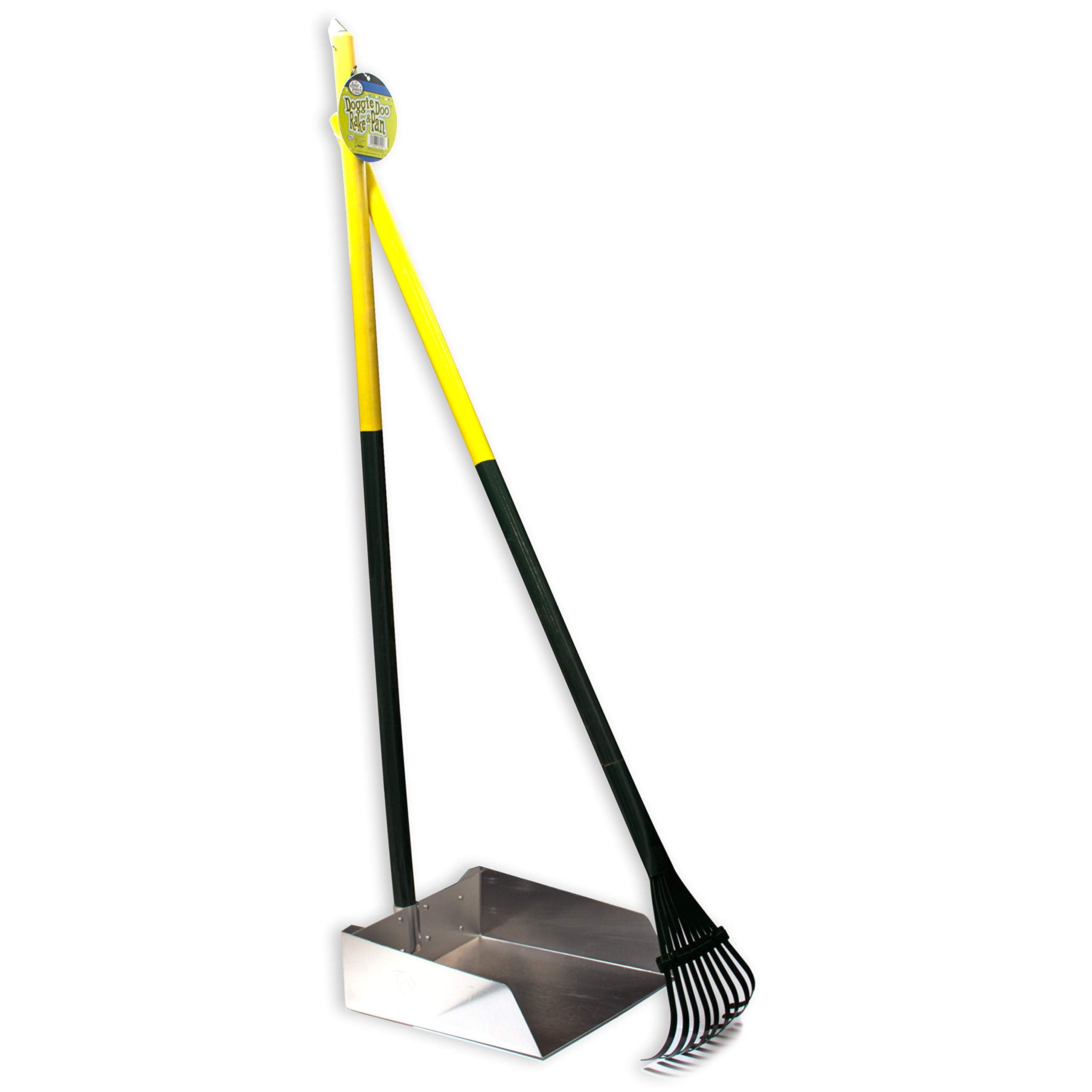 Four Paws Stainless Steel Dog Pooper Scooper Rake & Pan Set, 38" x 10", Large, Green, Model 100203168
