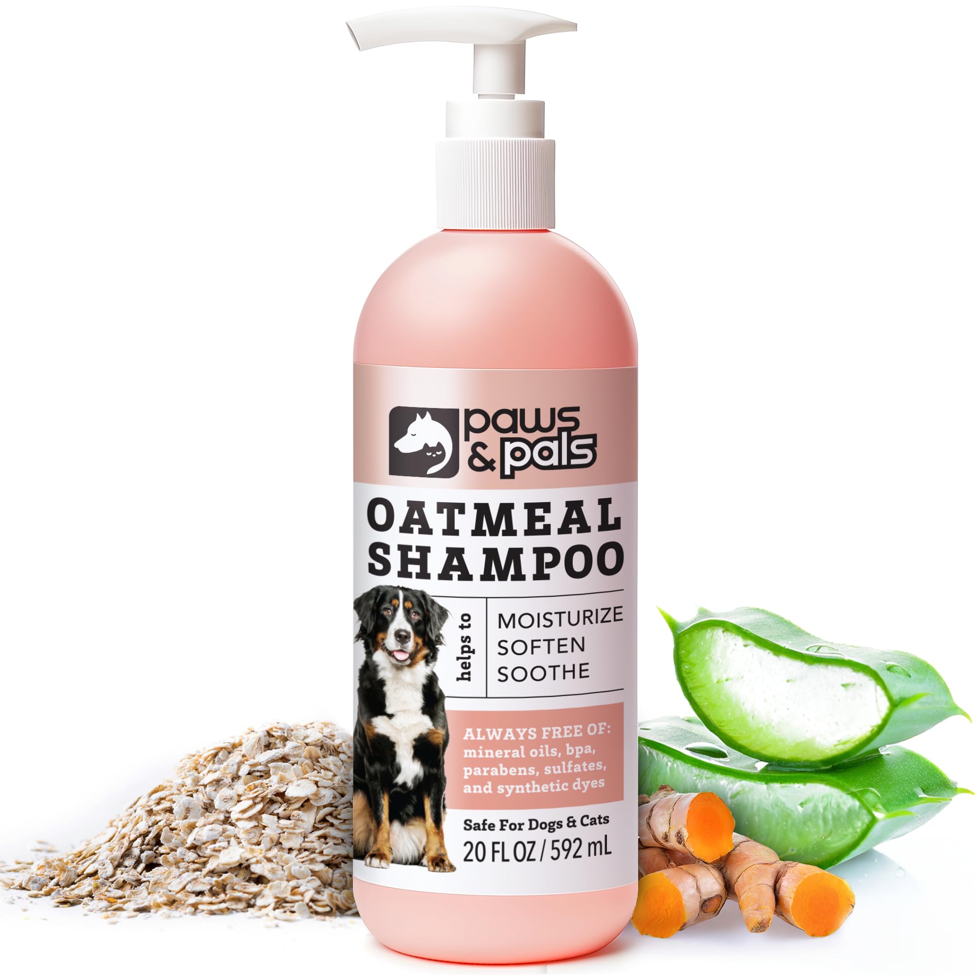 6-In-1 Dog Shampoo And Conditioner For Itchy Skin, Made In Usa - 20Oz Vet Formula Natural Medicated Best For De-Shedding, Itch Relief, Smelly Odor, Dry Sensitive Skin - Dogs & Cats Oatmeal Pet Wash