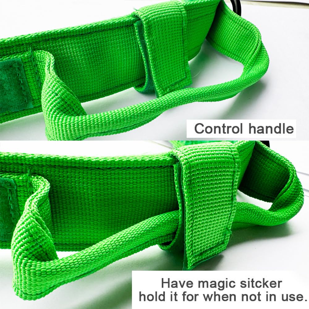 Xqpetlihai Tactical Dog Collar Military Dog Collar Adjustable Nylon Dog Collar Heavy Duty Metal Buckle With Handle For Dog Training (Bright Green,Xxl)