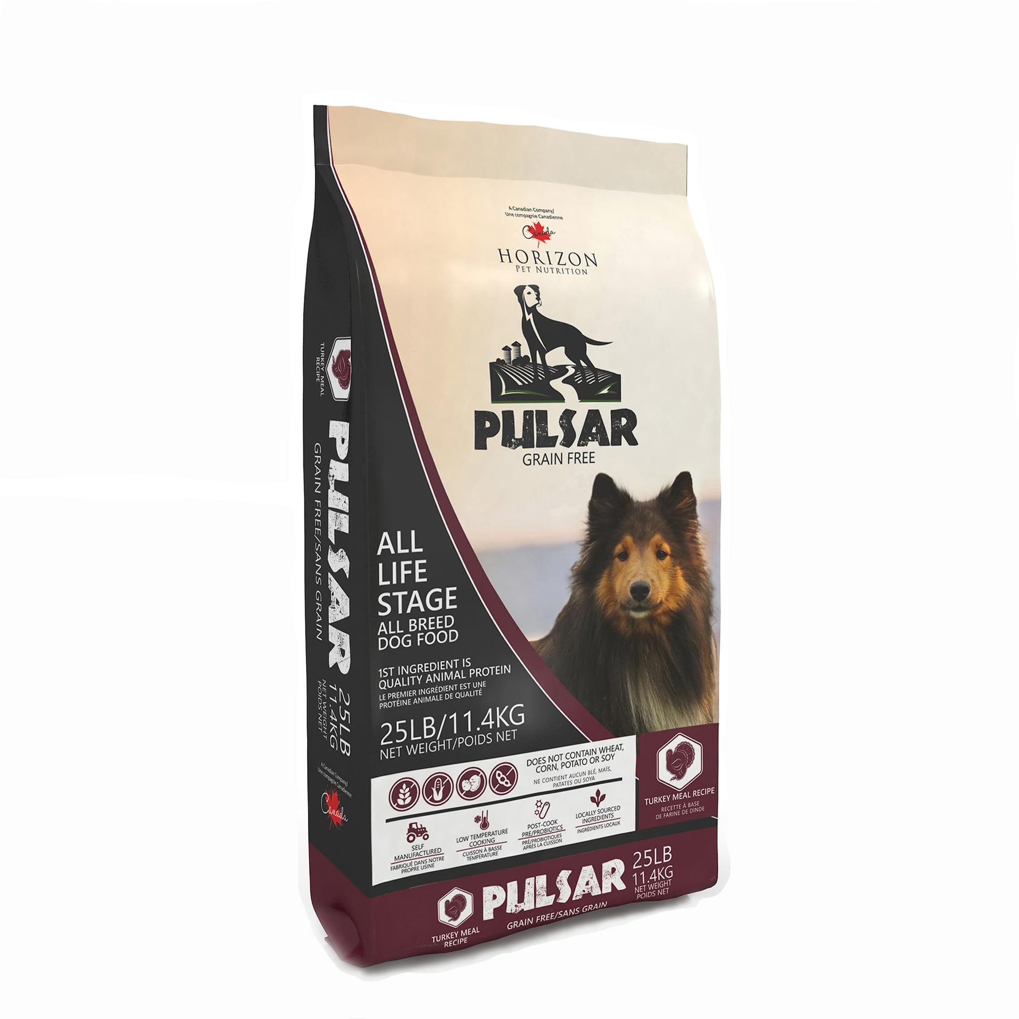 Pulsar Premium Grain Free Dog Food | Turkey Formula | All Life Stage, Non GMO, Meat Dense Diet | 25 lb Bag