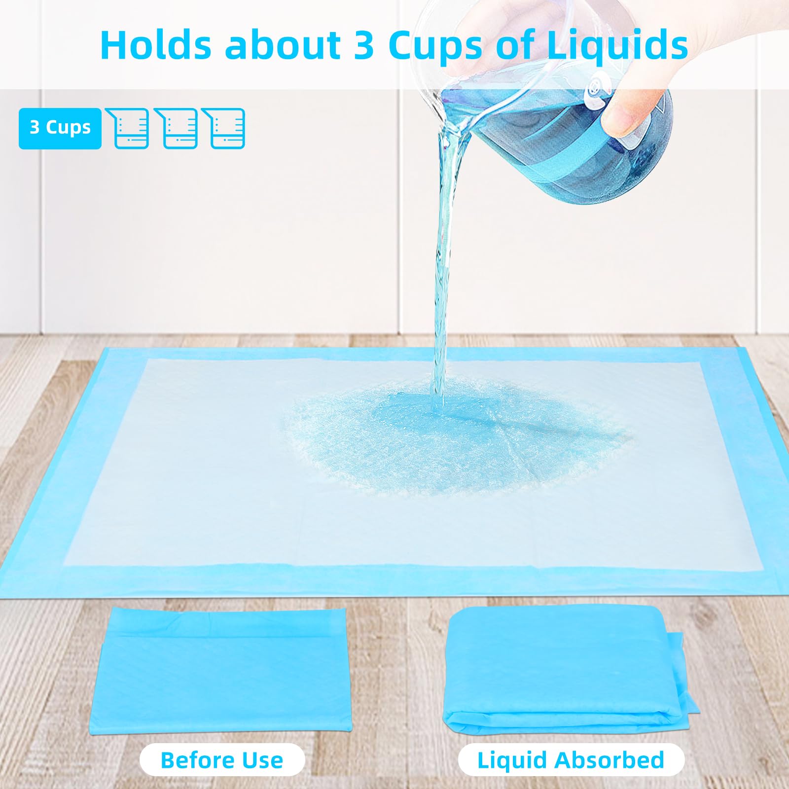 Super Absorbent Waterproof Dog and Puppy Pet Training Pad, Housebreaking Pet Pad, 40-Count Extra Middle-Size, 30X36, Blue