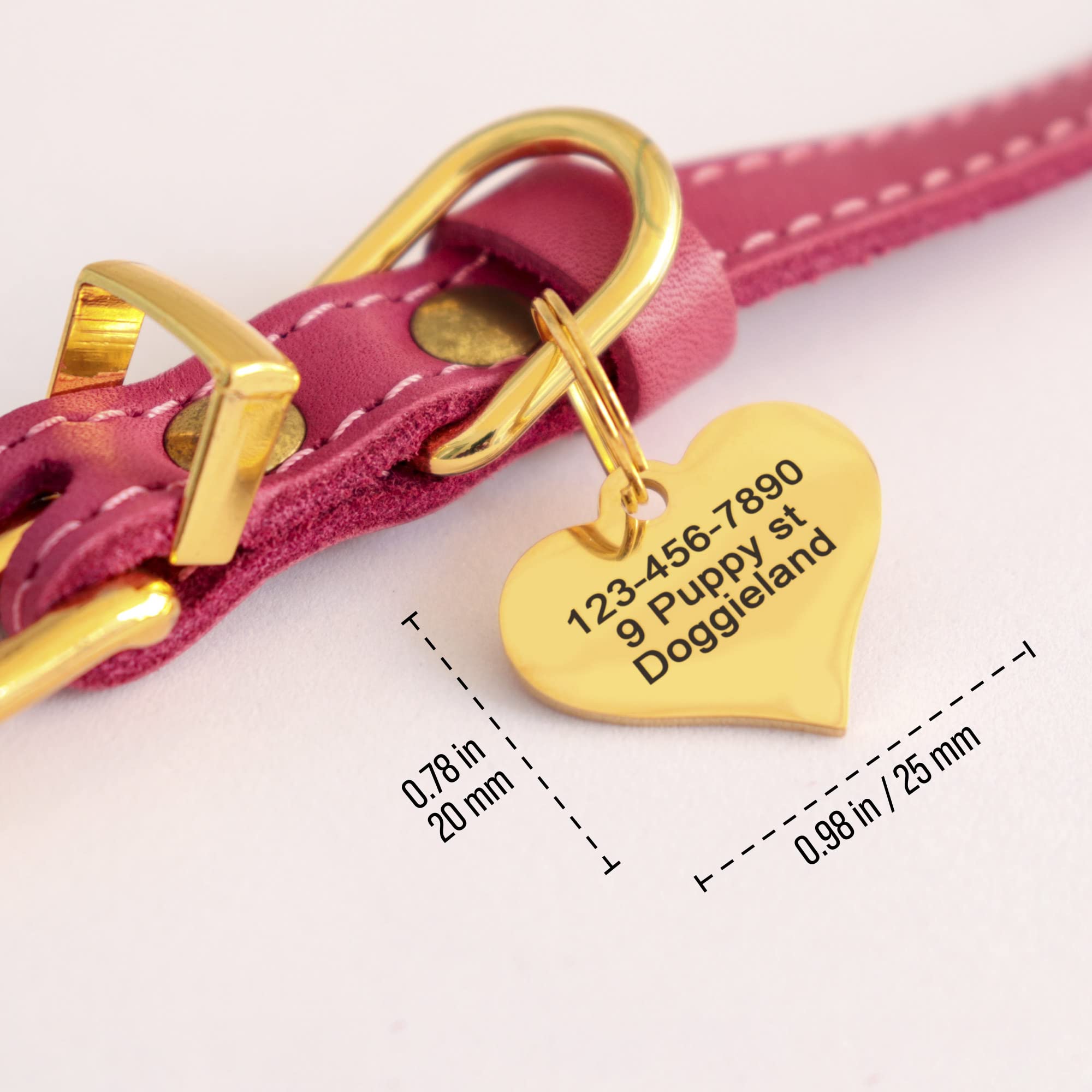 Custom Heart Shape Pet Tag Id, Personalized Gold & Silver Crystal Cute Shiny Safety Lost Collar Tag For Boy & Girl Dogs Puppies