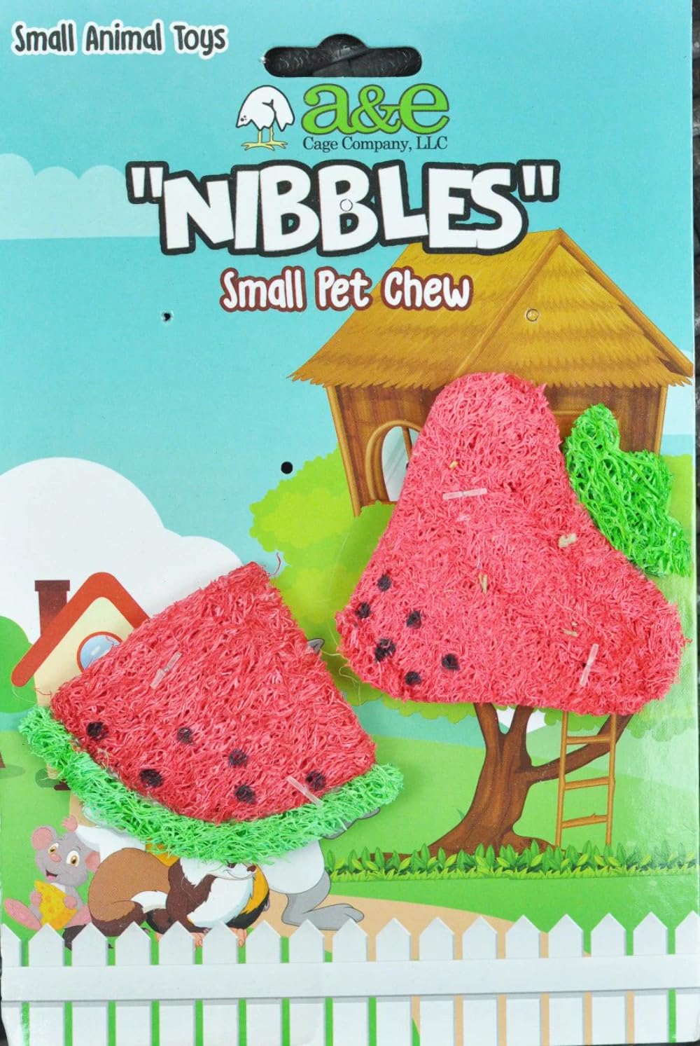A&E Cage Company 52400955: Toy Loofah Strawberry/Watermelon